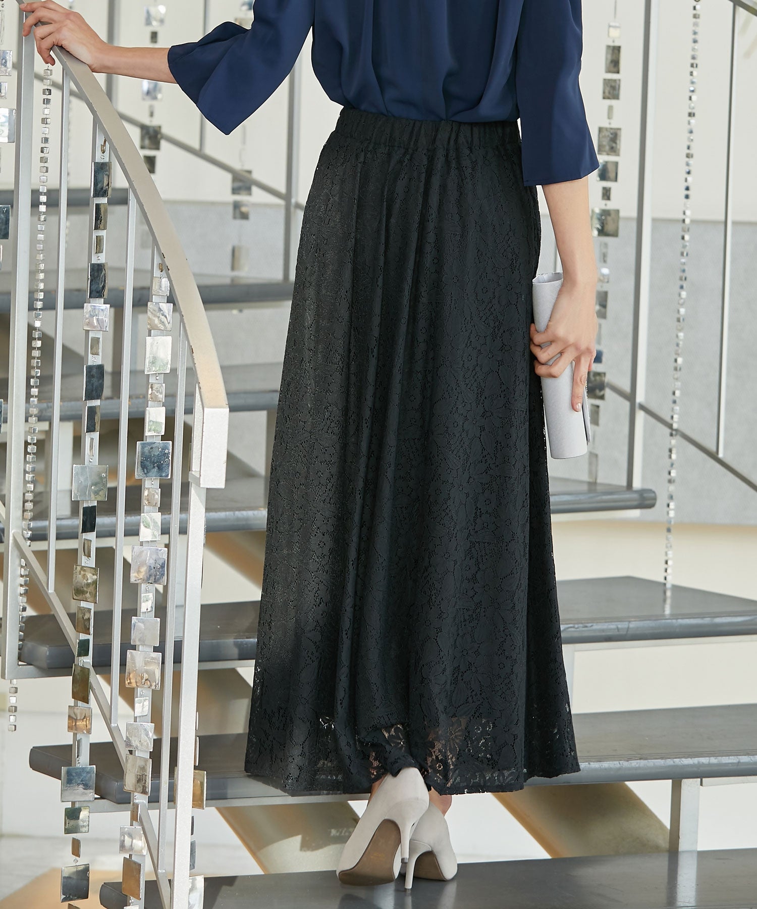 総レースロングスカート【結婚式】【パーティー】【フォーマル】【セレモニー】cy11001