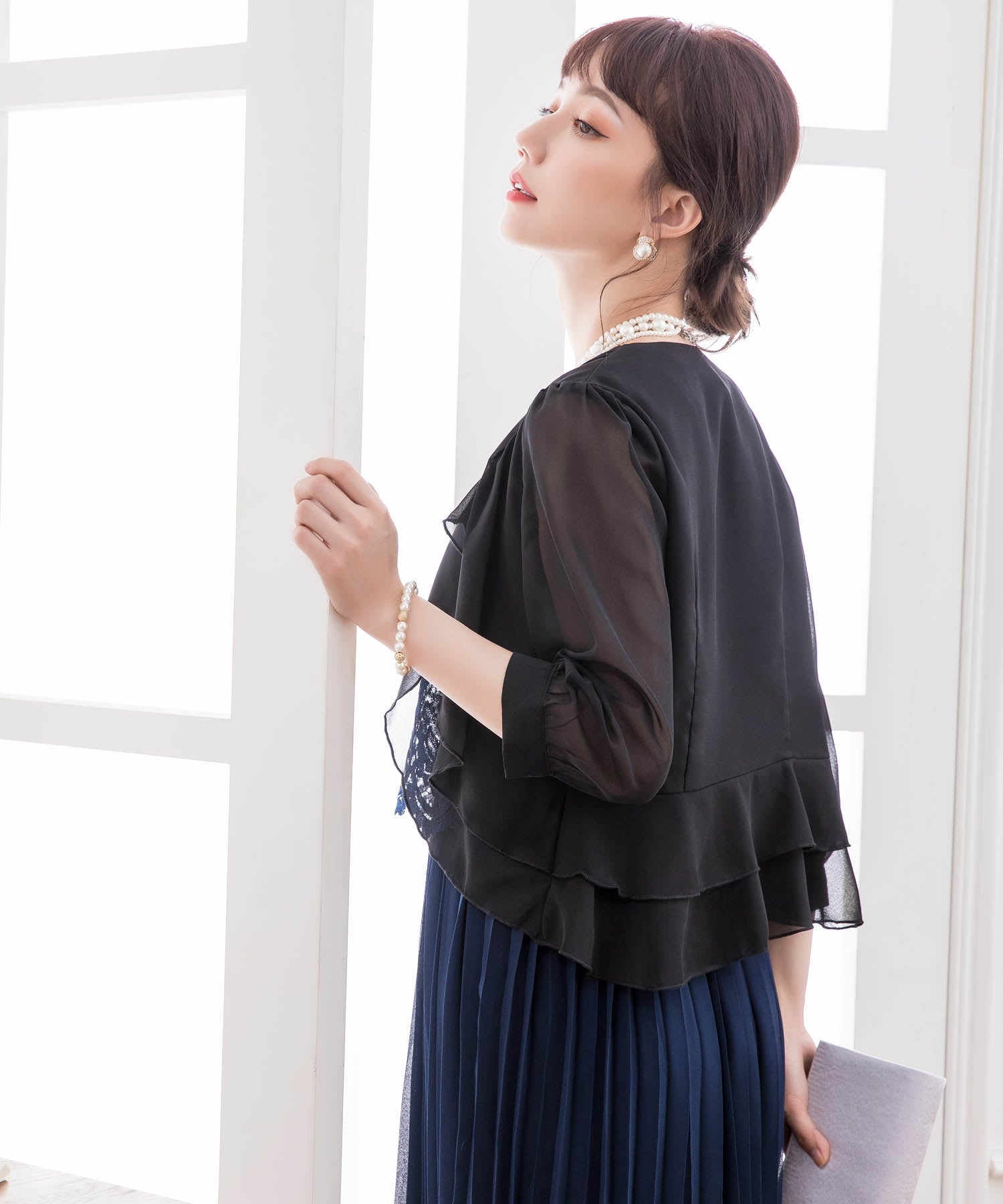 薄手シフォンパーティーボレロcy3391