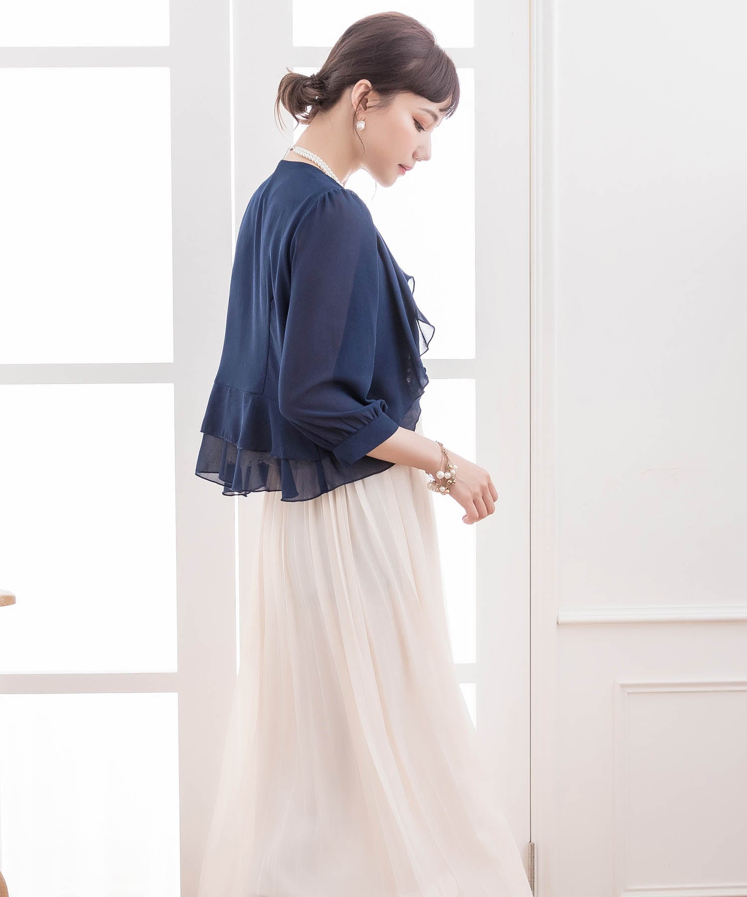 薄手シフォンパーティーボレロcy3391