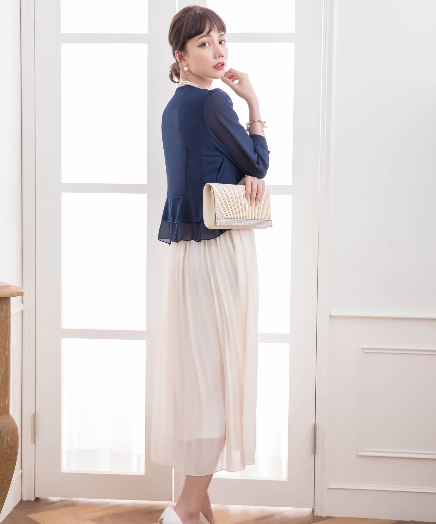 薄手シフォンパーティーボレロcy3391