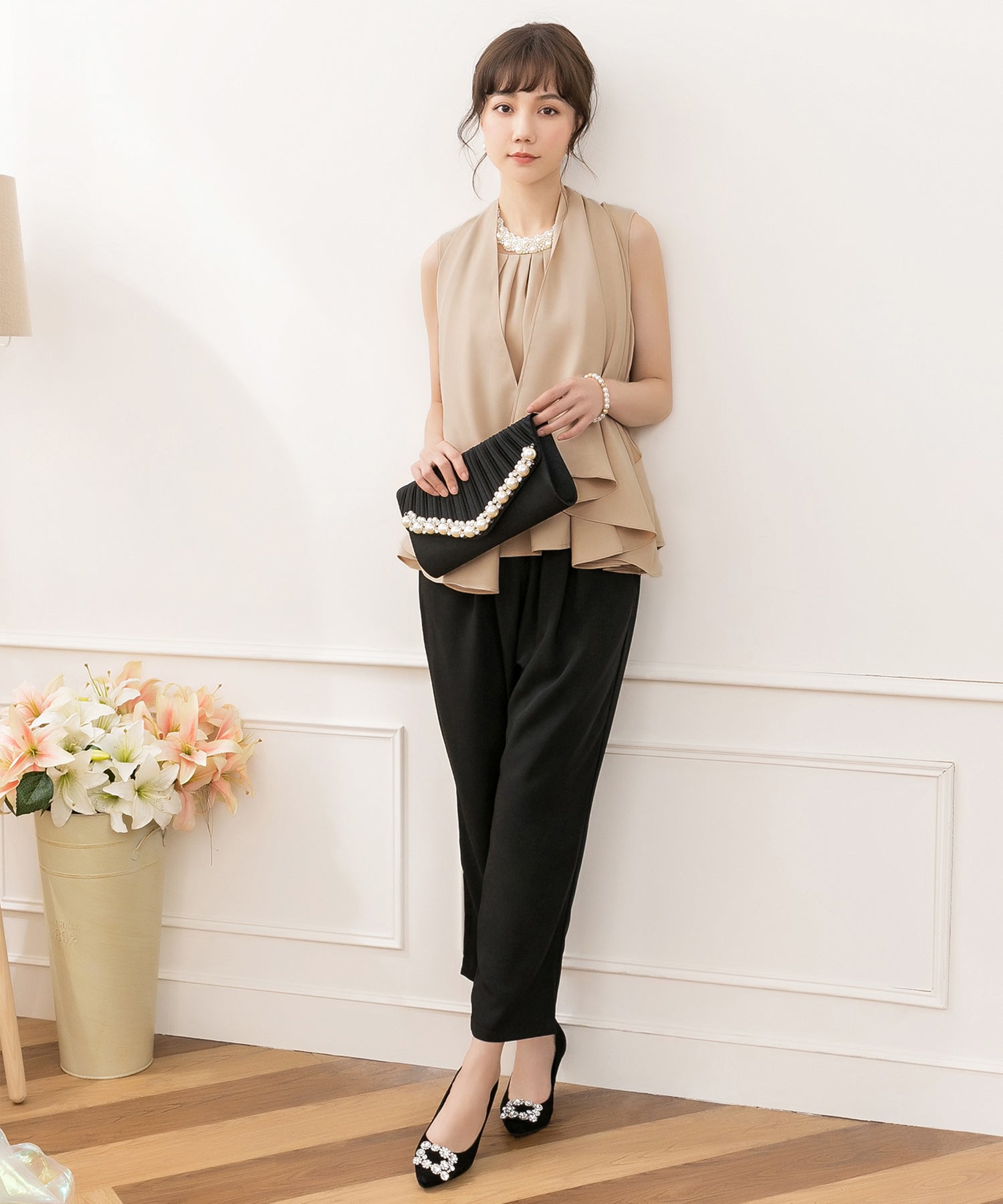 3WAYパンツドレスcy88151 ベージュ