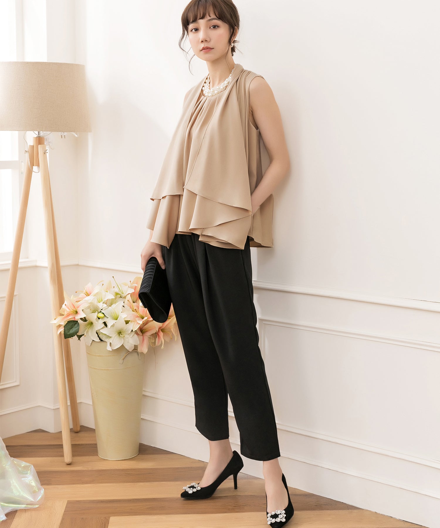 3WAYパンツドレスcy88151 ベージュ