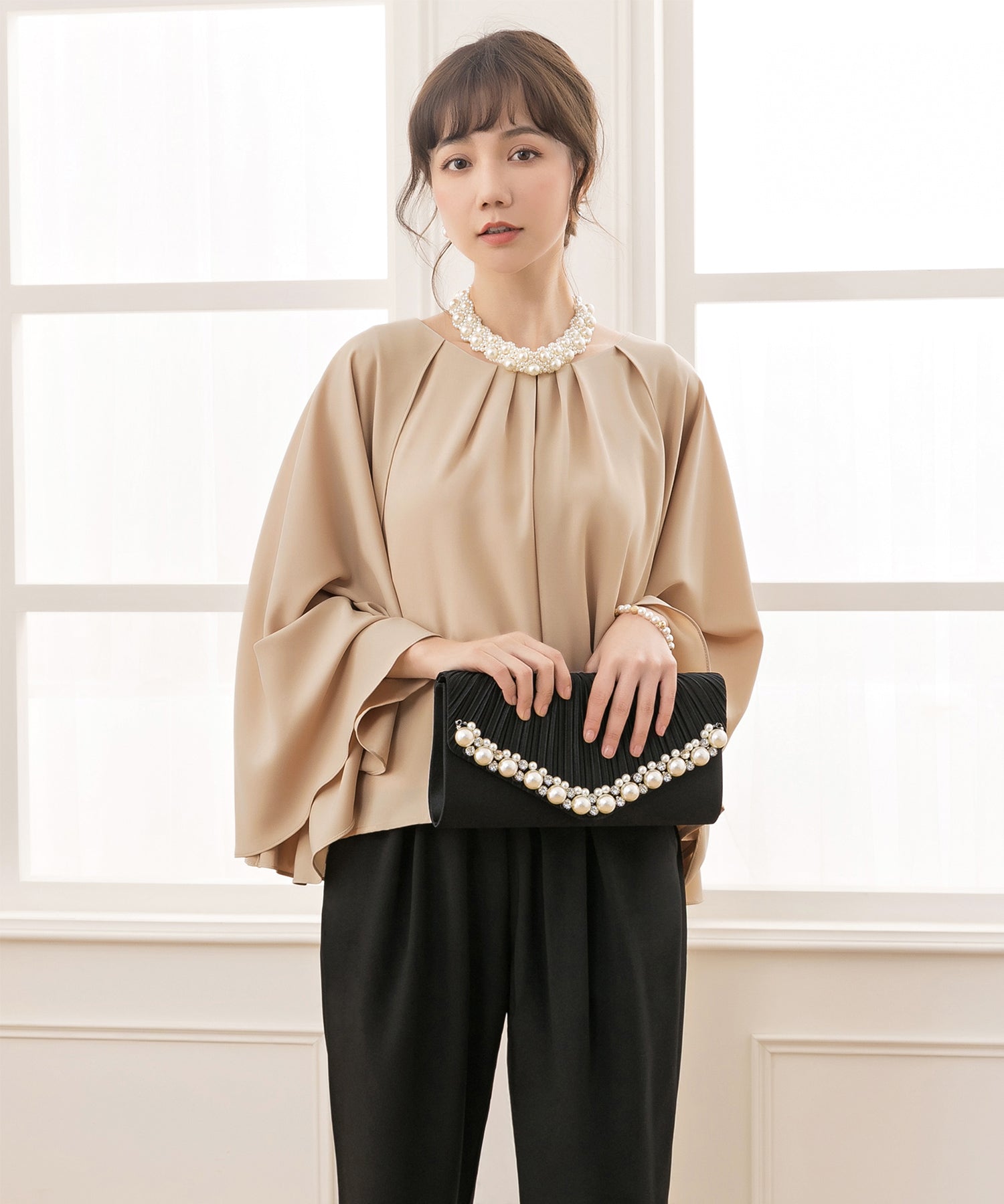 3WAYパンツドレスcy88151 ベージュ