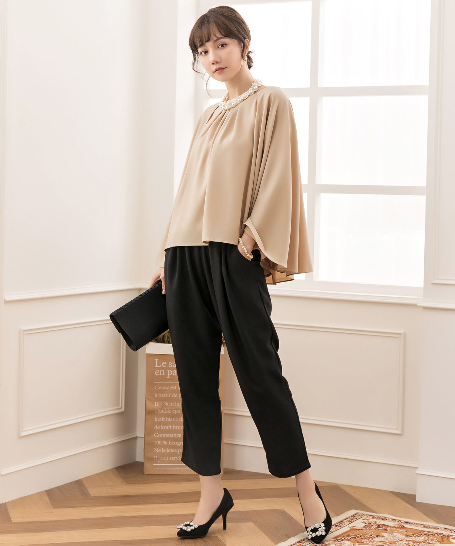 3WAYパンツドレスcy88151 ベージュ