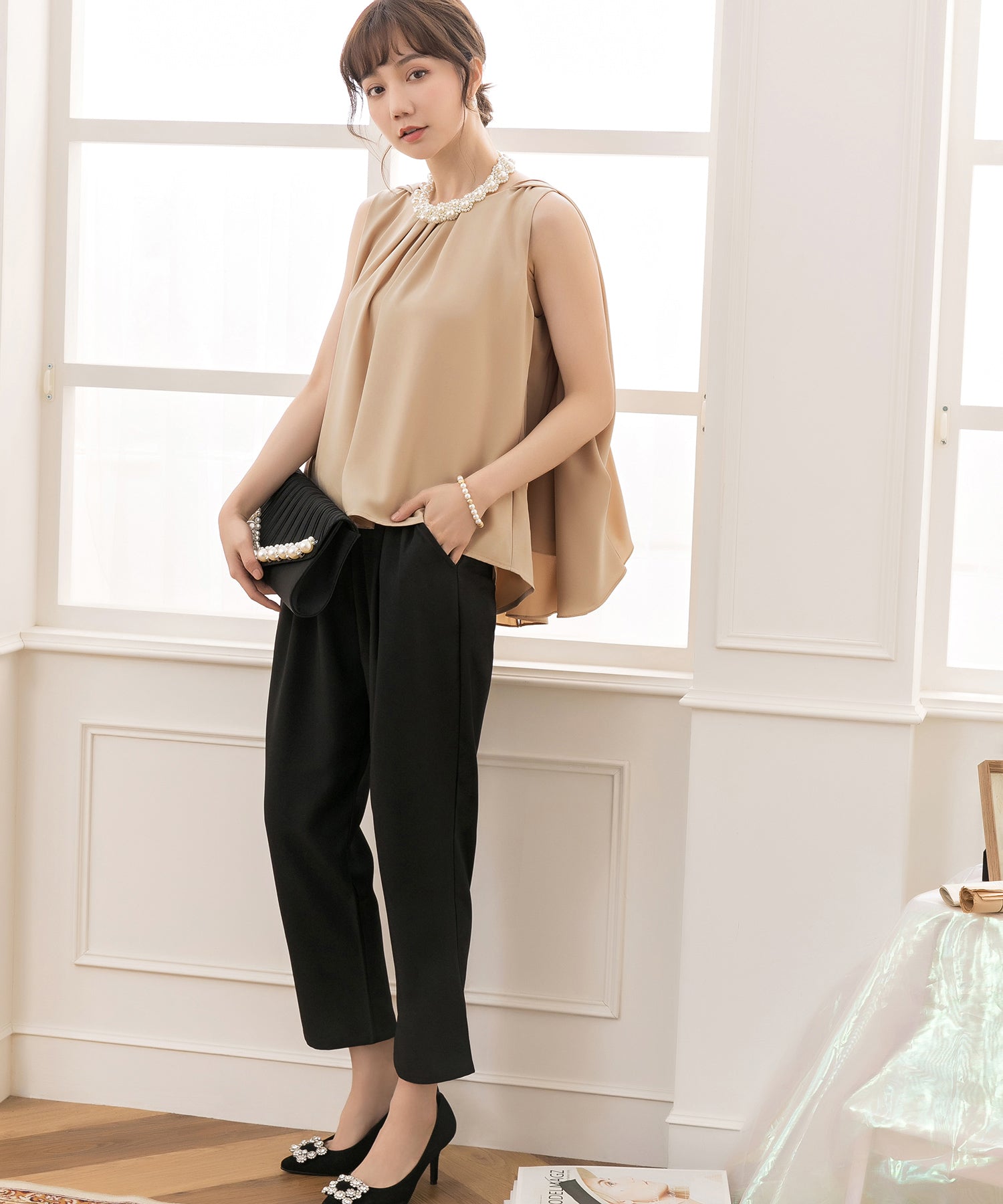 3WAYパンツドレスcy88151 ベージュ