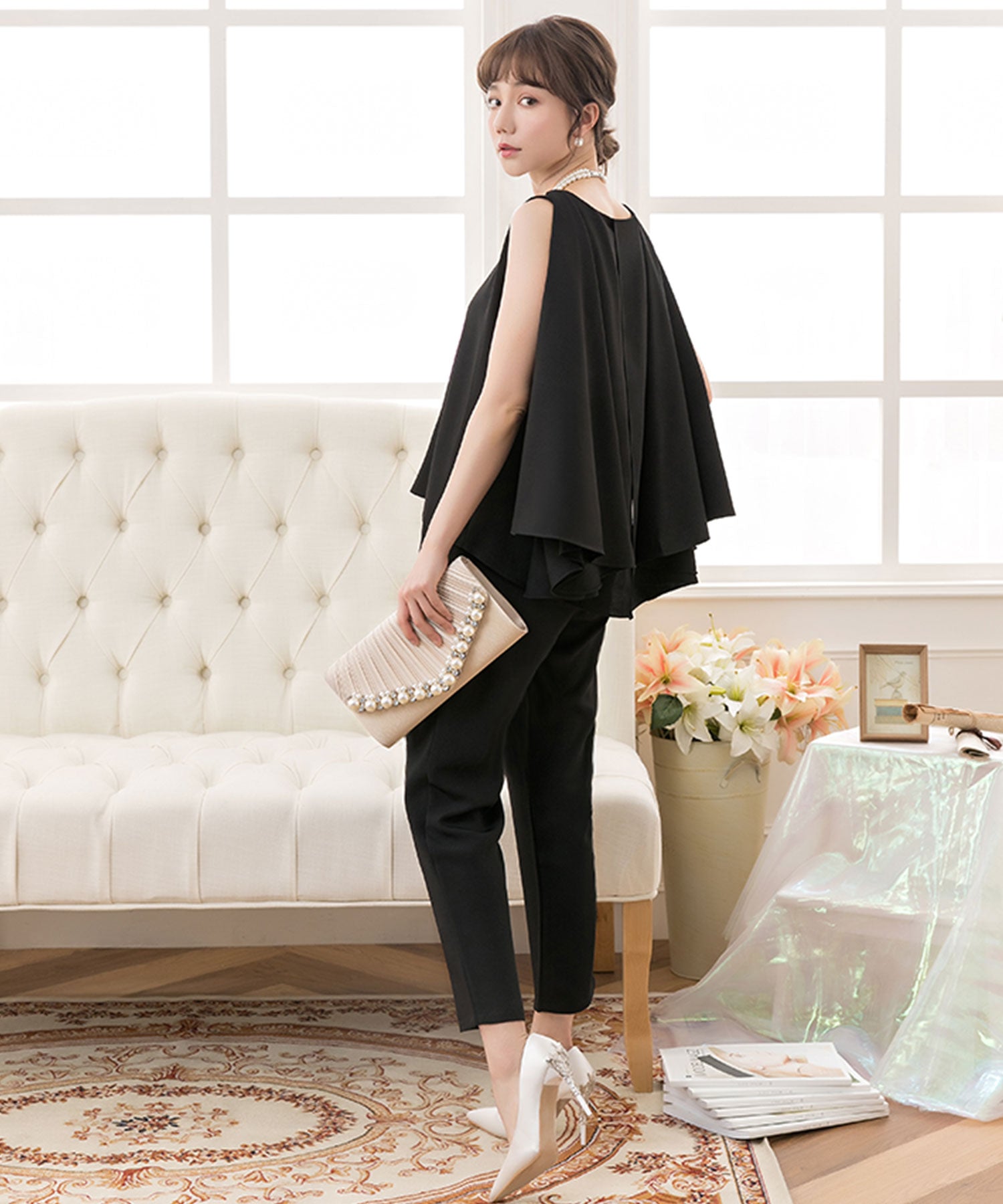 3WAYパンツドレスcy88151 ブラック