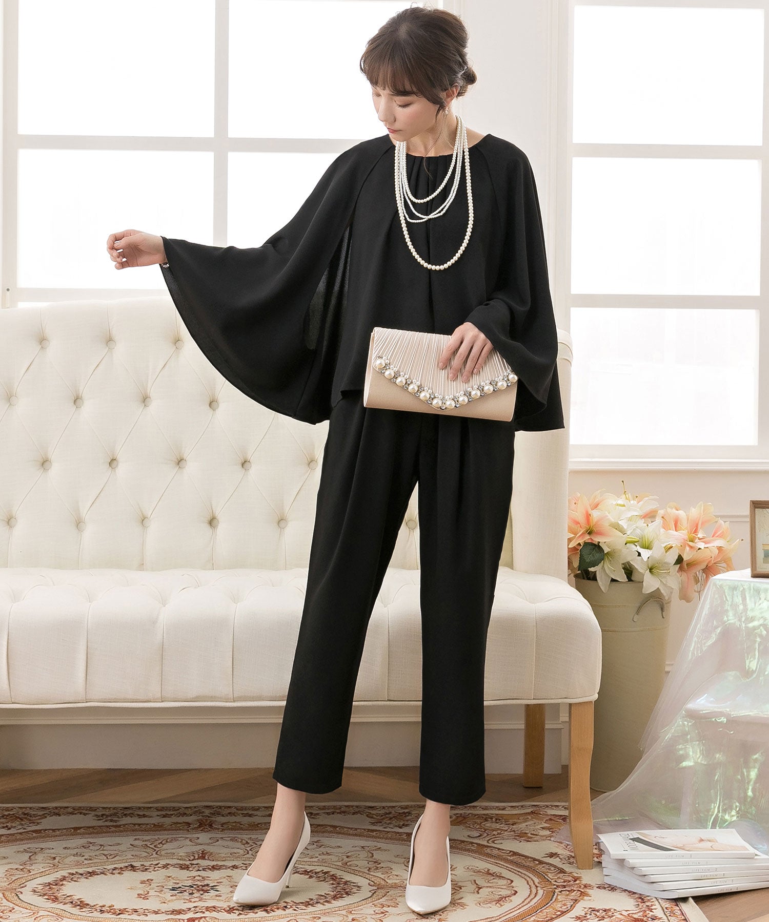 3WAYパンツドレスcy88151 ブラック