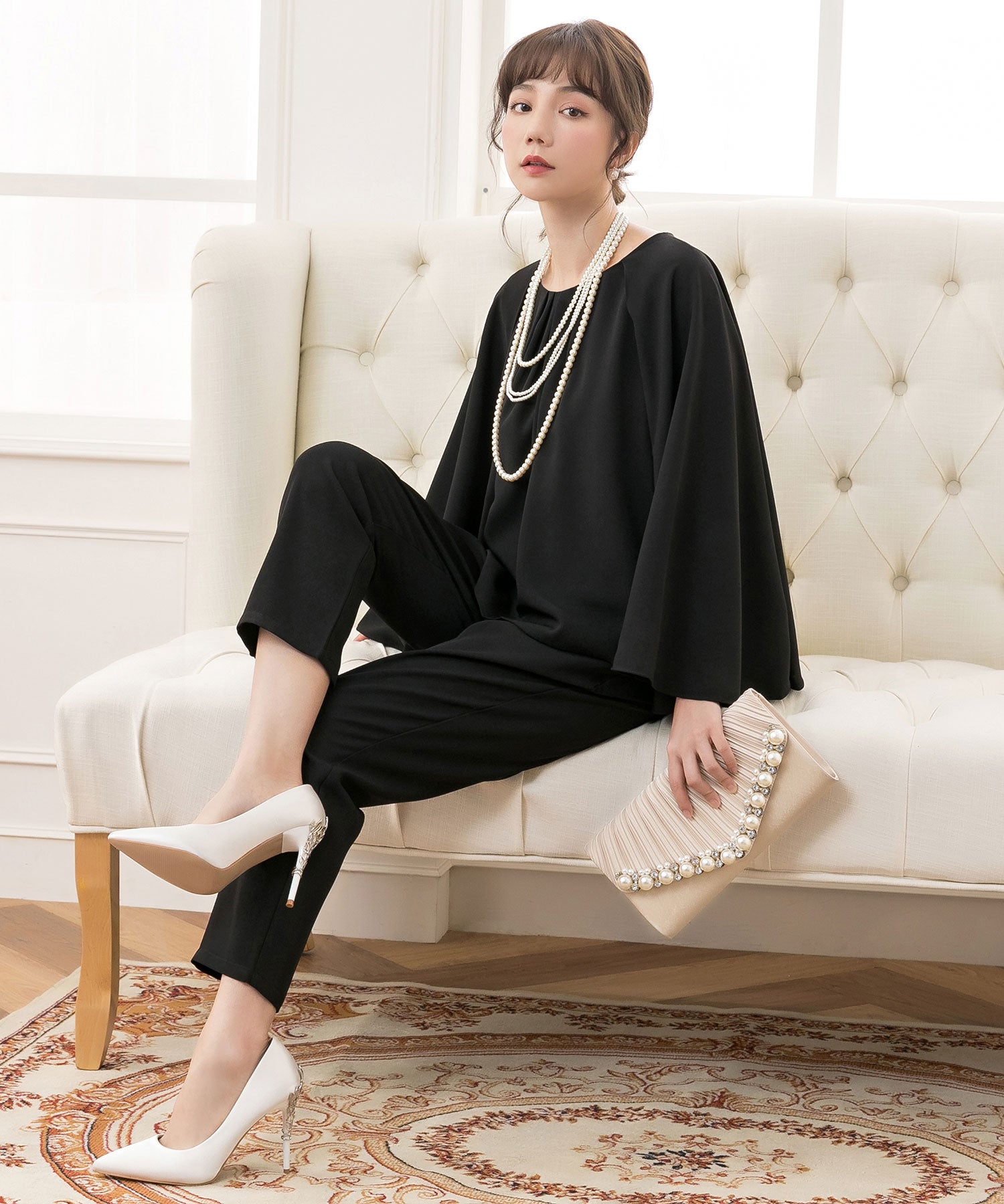 3WAYパンツドレスcy88151 ブラック