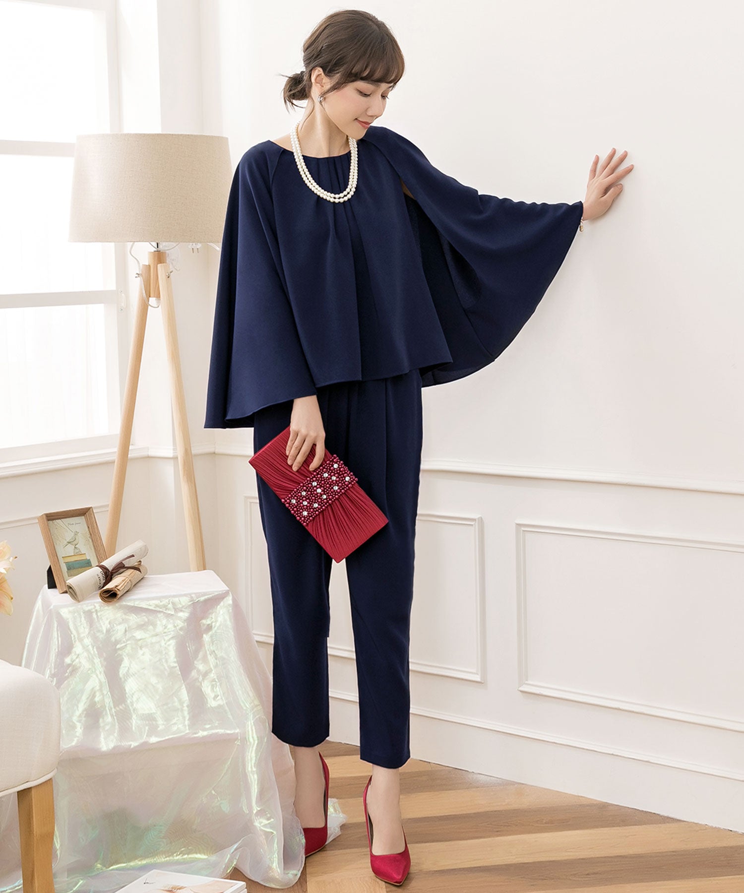 3WAYパンツドレスcy88151 ネイビー