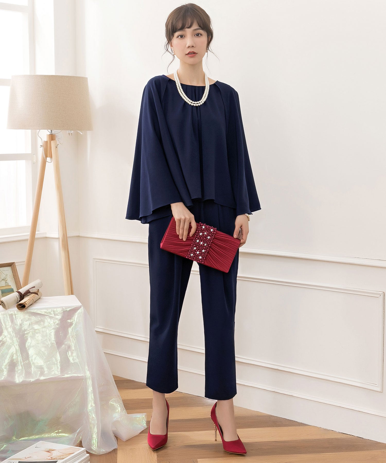 3WAYパンツドレスcy88151 ネイビー