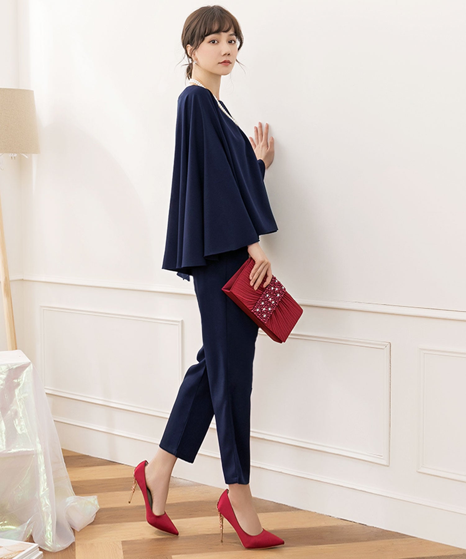 3WAYパンツドレスcy88151 ネイビー