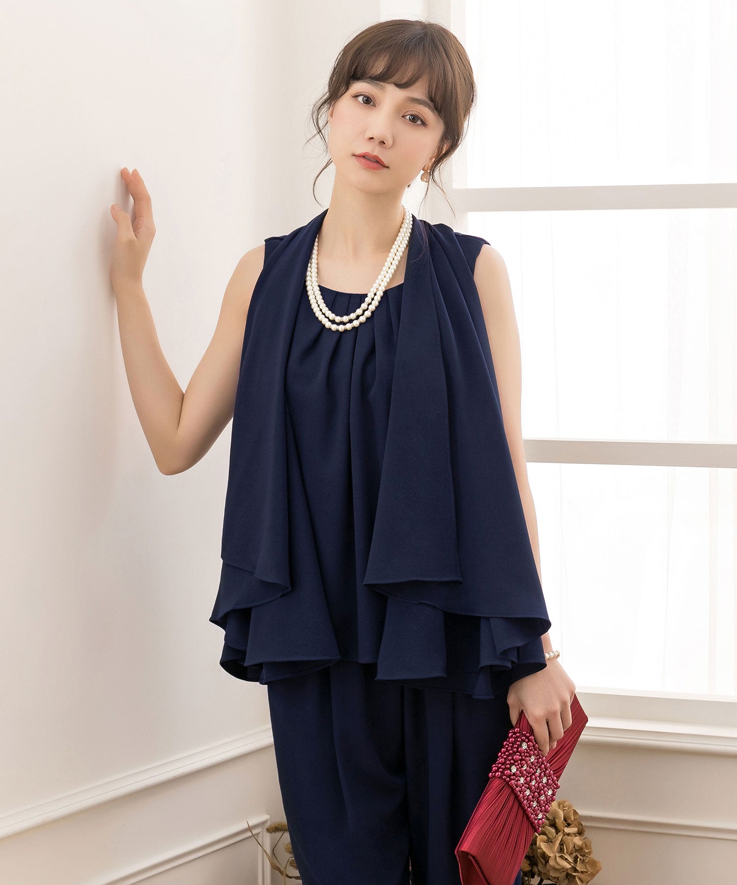 3WAYパンツドレスcy88151 ネイビー