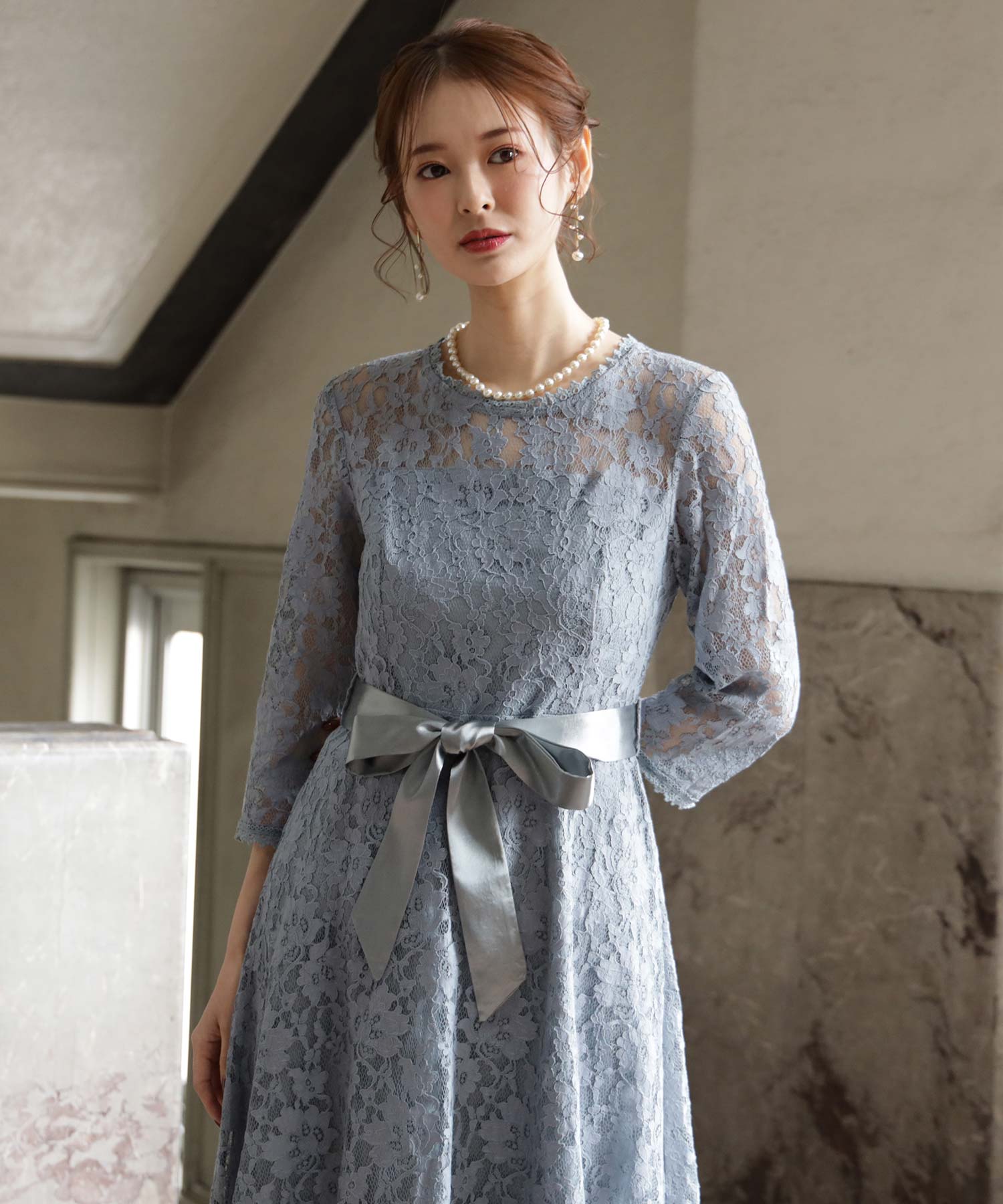 総レースワンピースドレス・結婚式ワンピース・お呼ばれパーティードレスcy88215