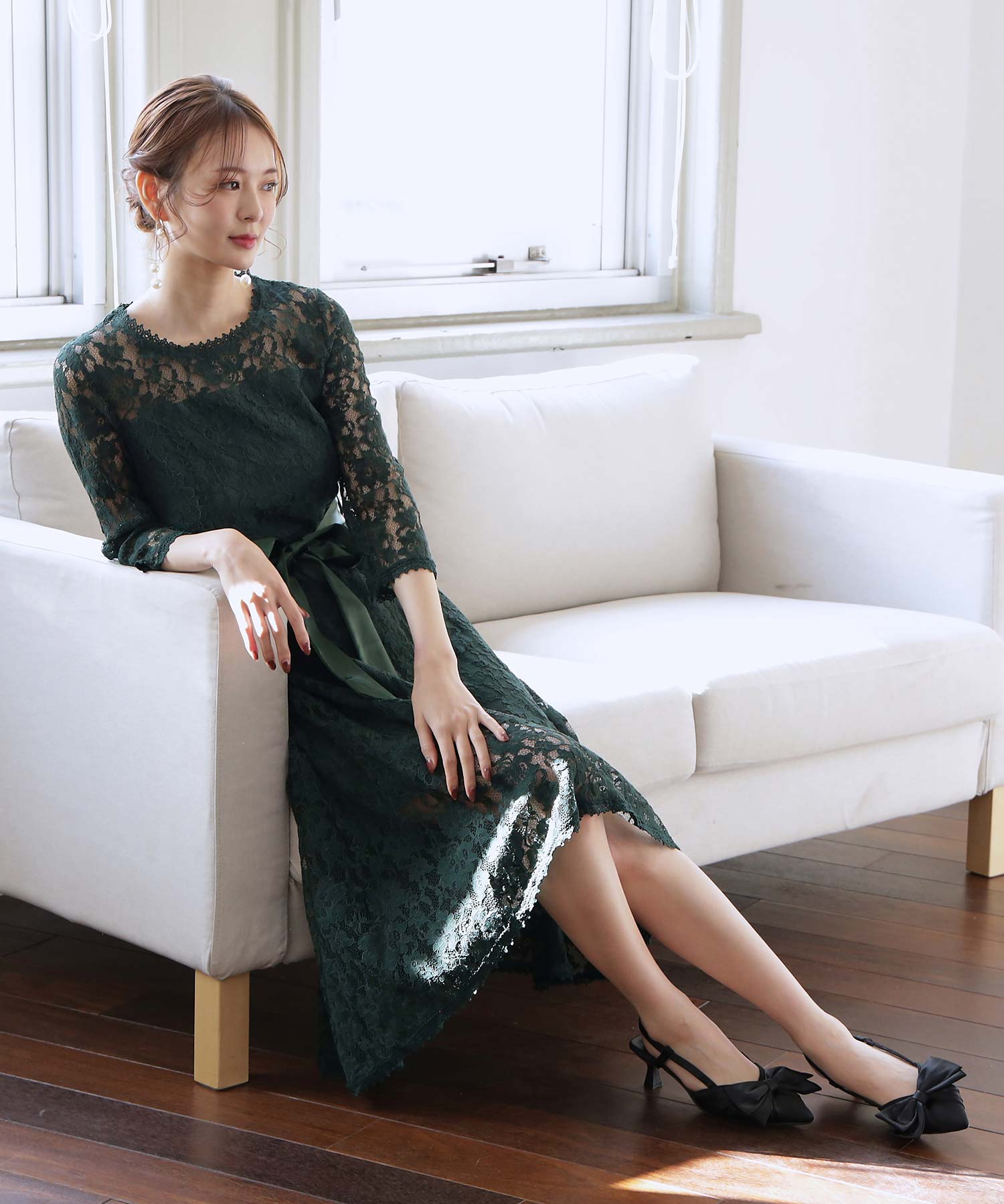 総レースワンピースドレス・結婚式ワンピース・お呼ばれパーティードレスcy88215