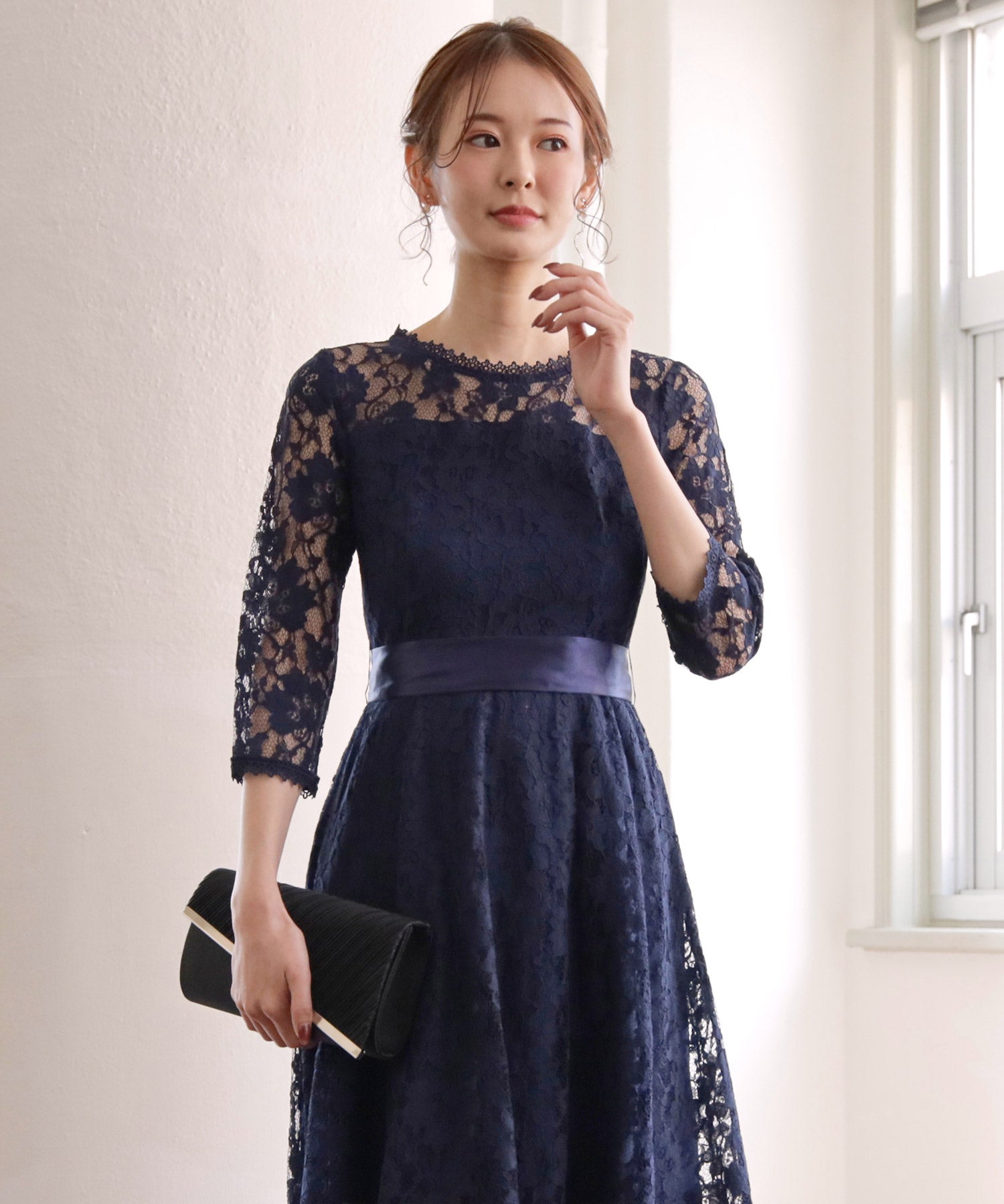 総レースワンピースドレス・結婚式ワンピース・お呼ばれパーティードレスcy88215