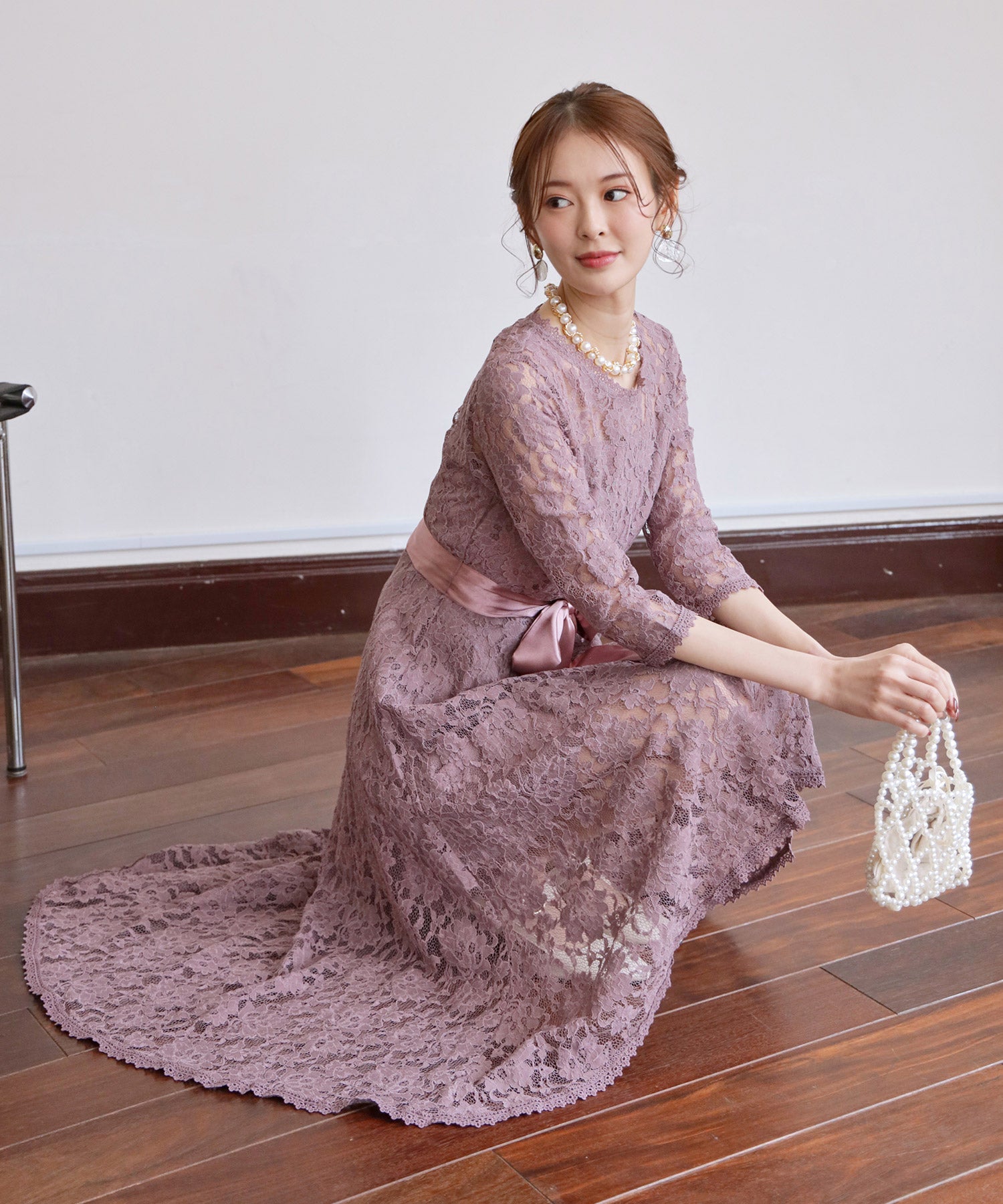 総レースワンピースドレス・結婚式ワンピース・お呼ばれパーティードレスcy88215