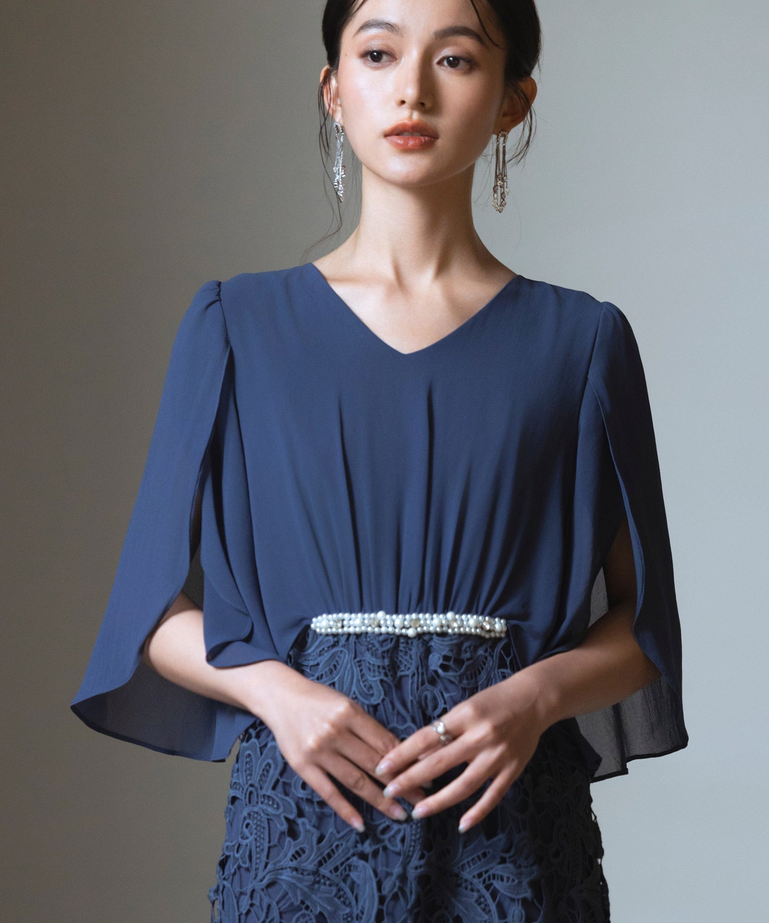 結婚式 ワンピース パーティー ドレス お呼ばれ 二次会 袖あり cy88262
