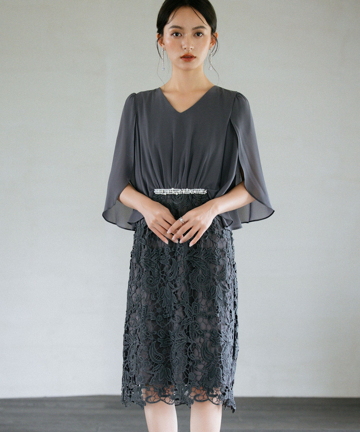 結婚式 ワンピース パーティー ドレス お呼ばれ 二次会 袖あり cy88262-s-2