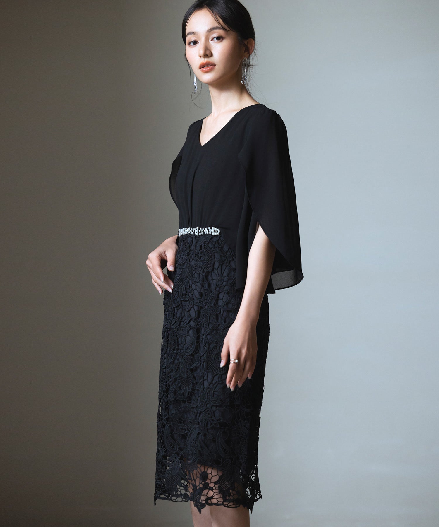 結婚式 ワンピース パーティー ドレス お呼ばれ 二次会 袖あり cy88262