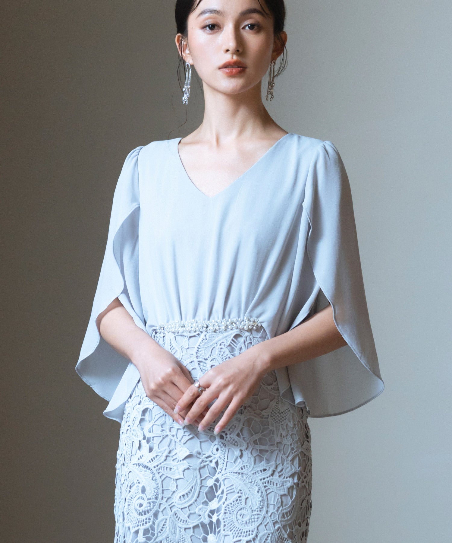 結婚式 ワンピース パーティー ドレス お呼ばれ 二次会 袖あり cy88262