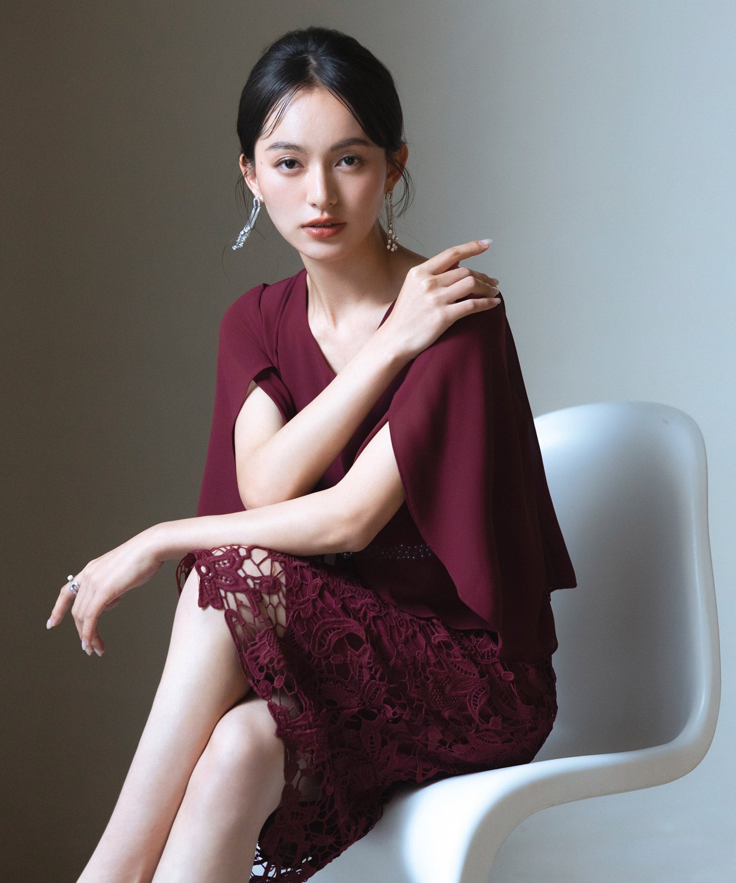 結婚式 ワンピース パーティー ドレス お呼ばれ 二次会 袖あり cy88262