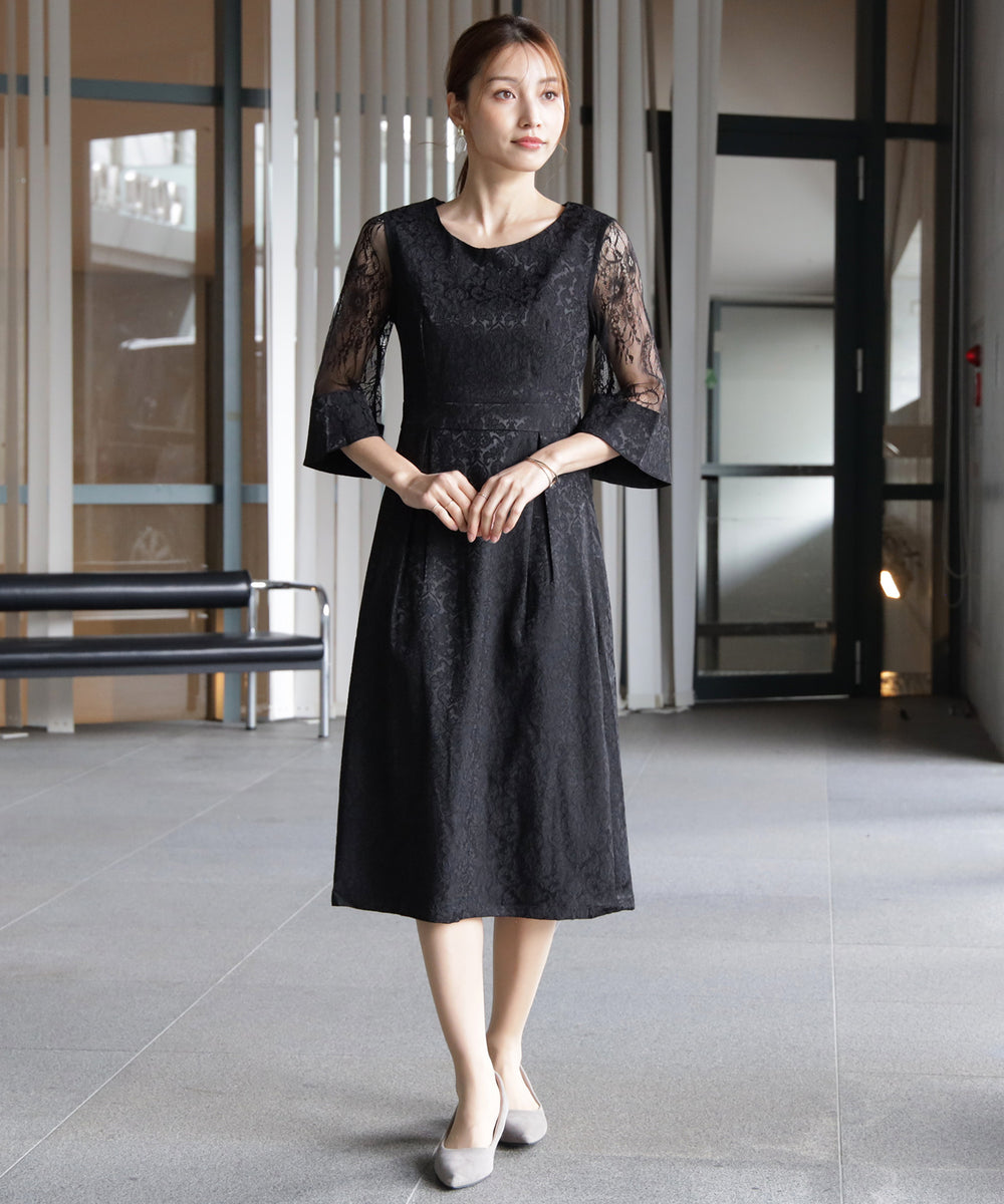 ダマスク柄ミモレ丈結婚式パーティードレスcy88330 – [公式]DRESS+