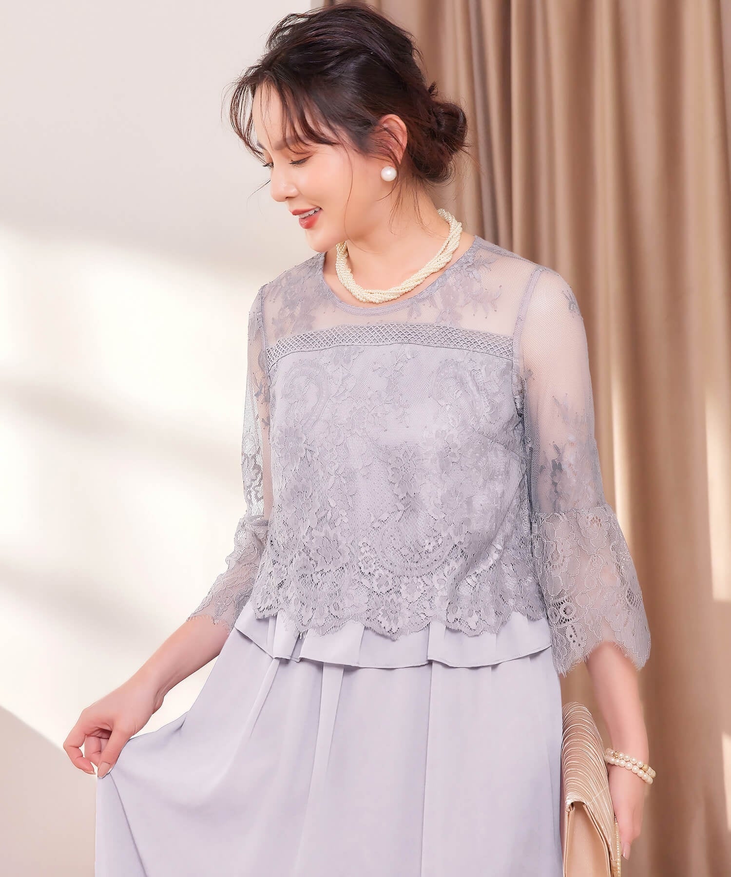 ワンピース レース 披露宴 結婚式 フォーマル パーティードレスcy88523