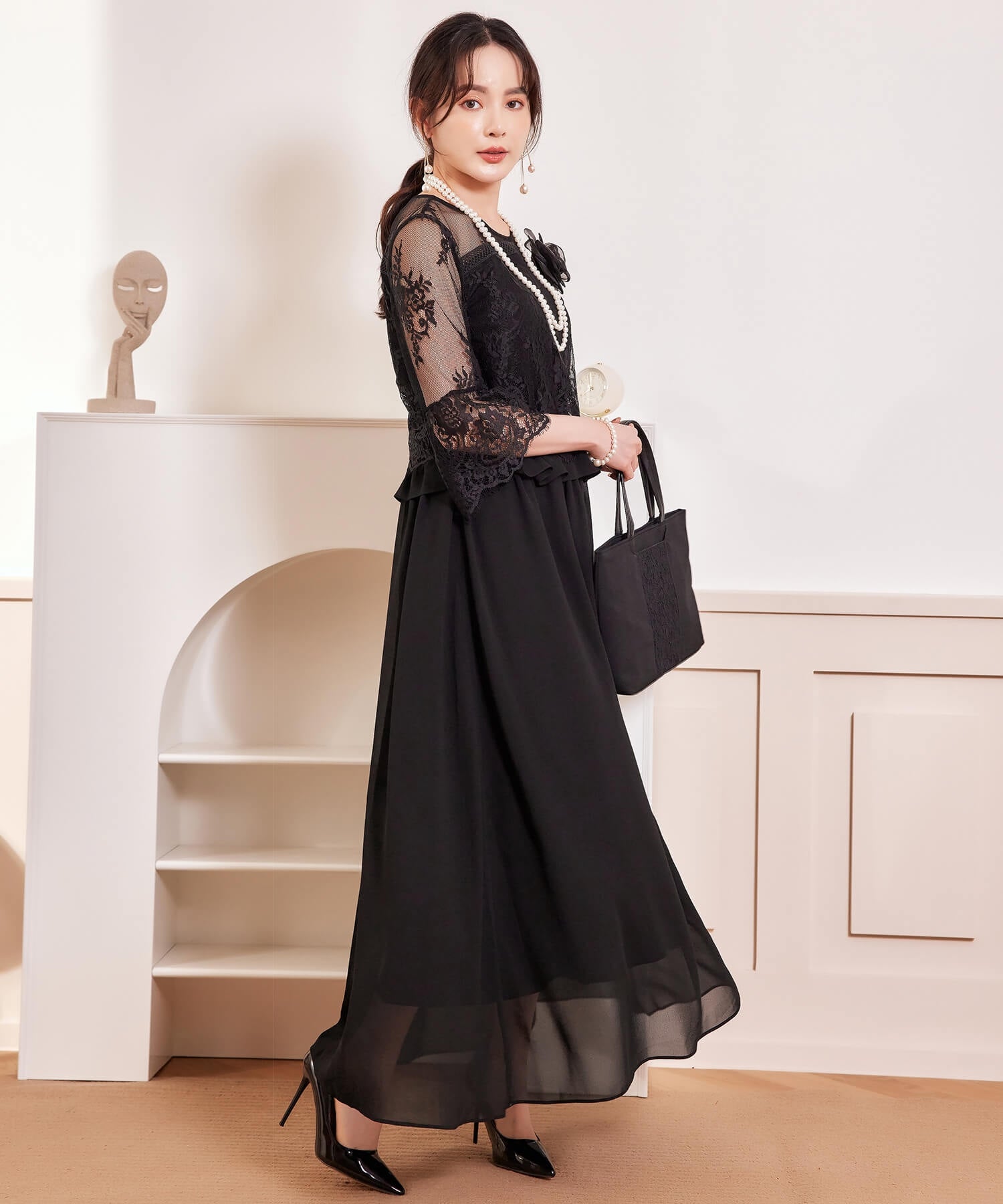 ワンピース レース 披露宴 結婚式 フォーマル パーティードレスcy88523