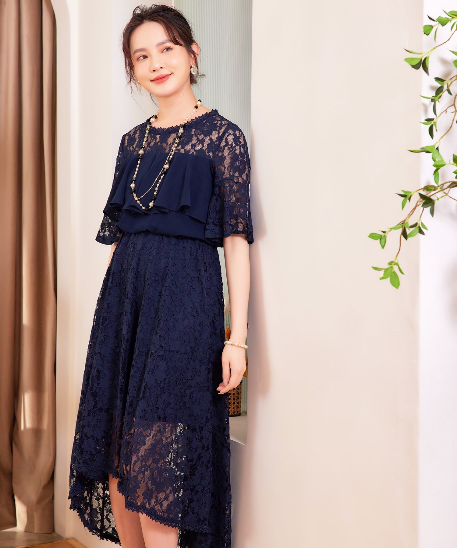 フォーマルワンピース フォーマルドレス レース フレアワンピース 披露宴 結婚式 cy88526