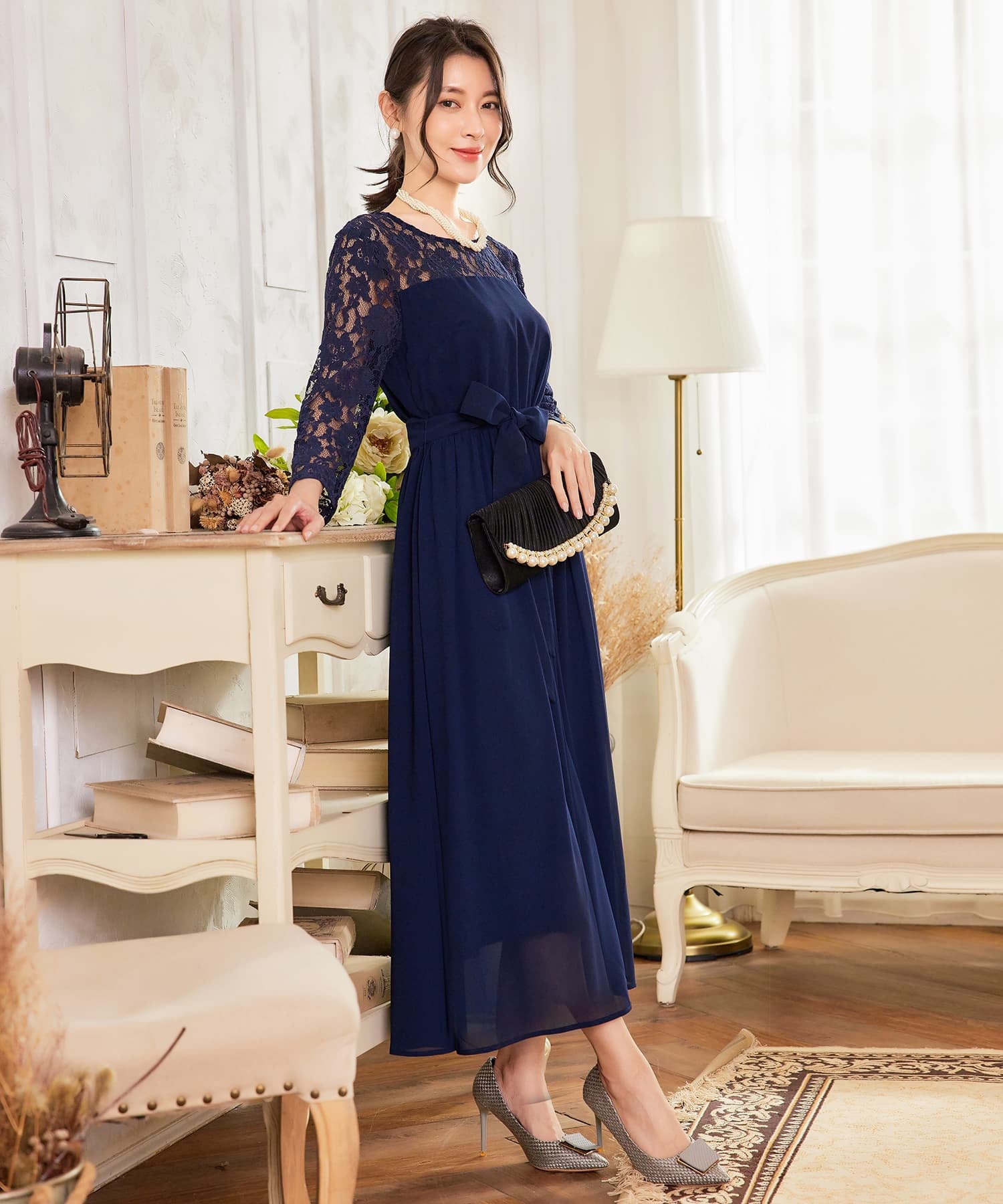 ワンピース レース 披露宴 結婚式 フォーマル パーティードレスcy88529