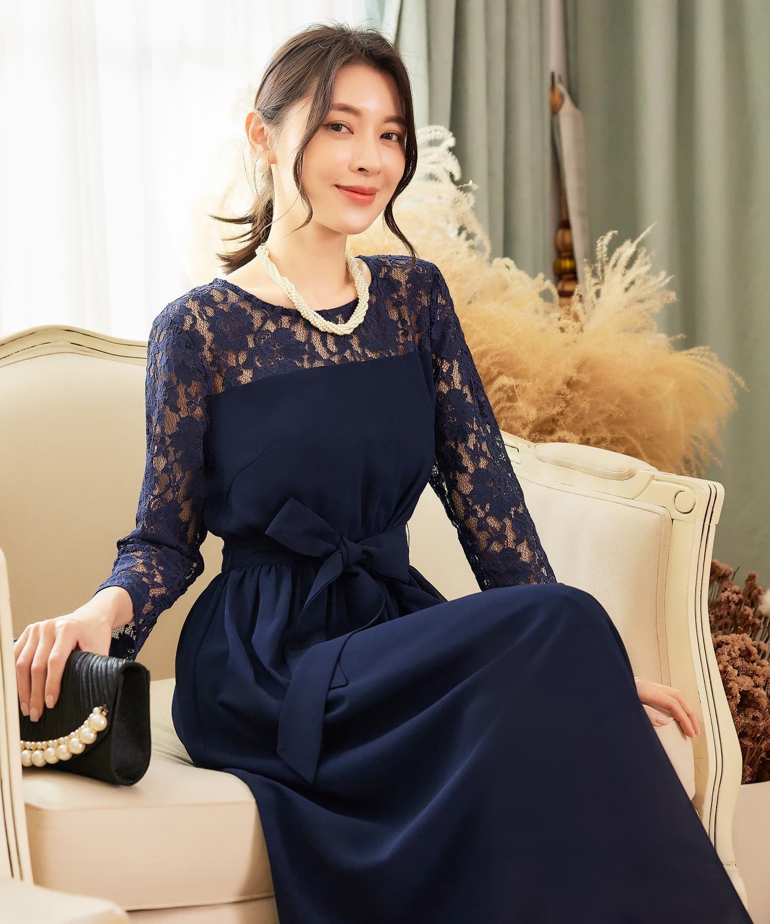 ワンピース レース 披露宴 結婚式 フォーマル パーティードレスcy88529
