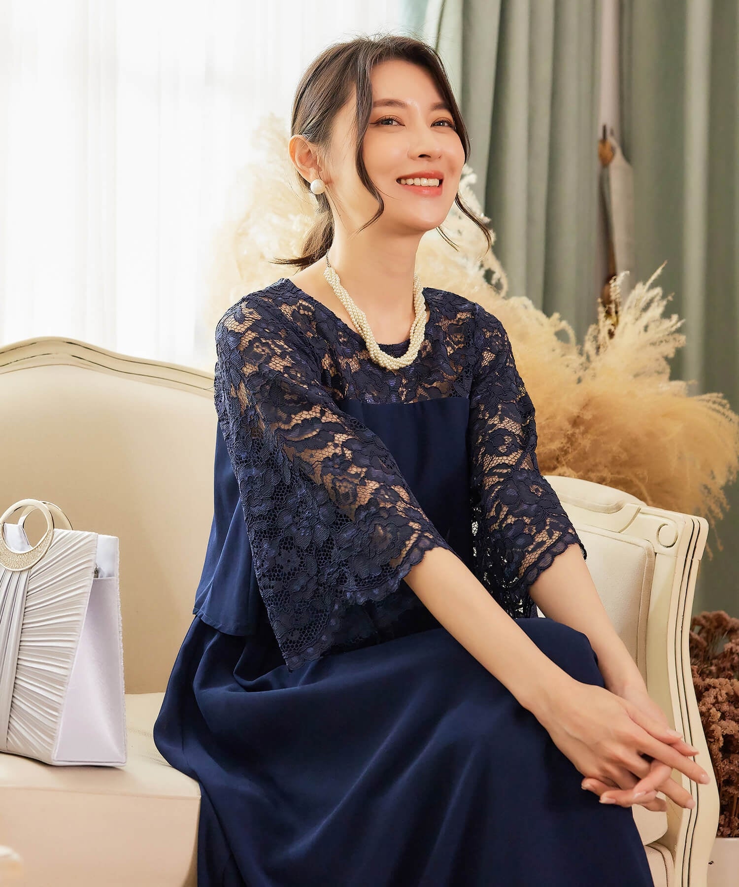 パーティードレス ワンピース レース 披露宴 結婚式 フォーマルcy88533