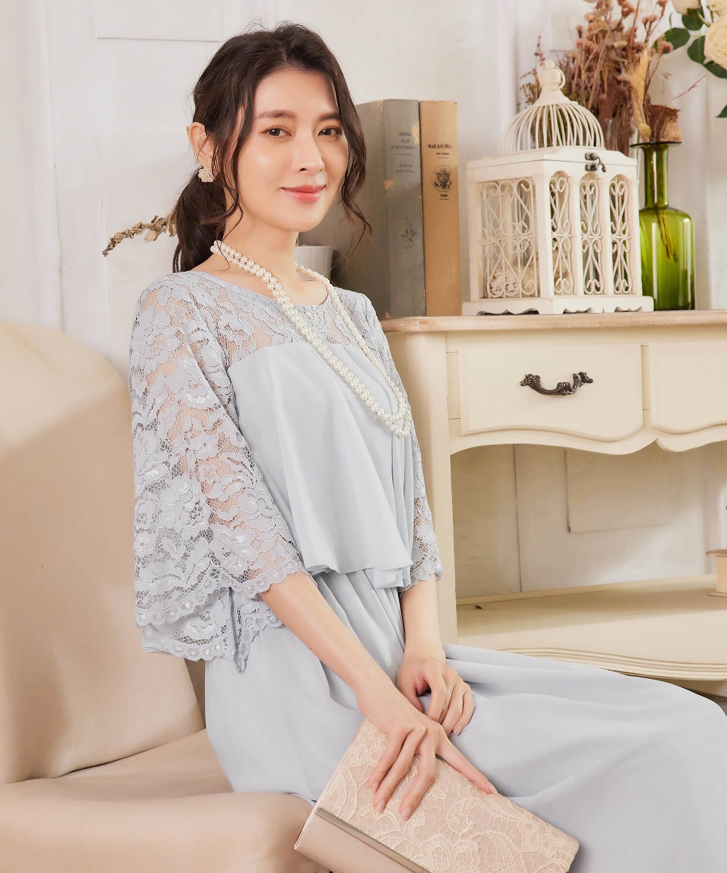 パーティードレス ワンピース レース 披露宴 結婚式 フォーマルcy88533