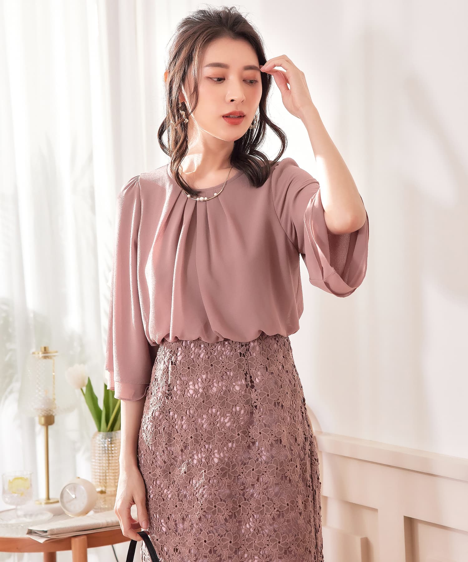 ワンピース ドレス パーティー オフィス 結婚式 シフォン レース パーティードレスcy88538