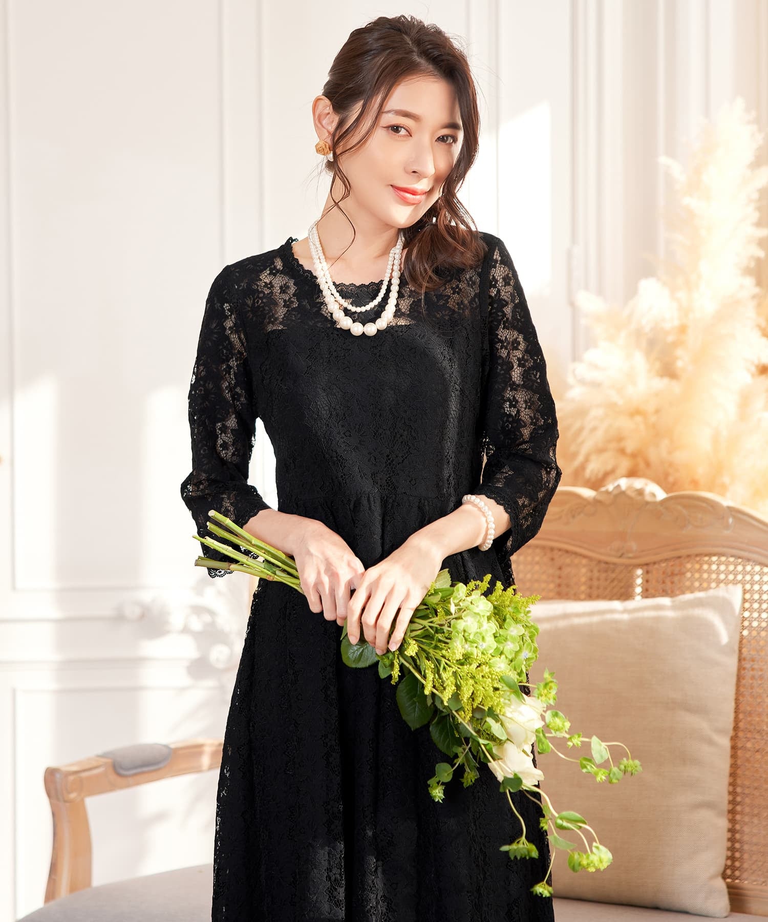 ワンピース ドレス レース 結婚式 披露宴 パーティーcy88572