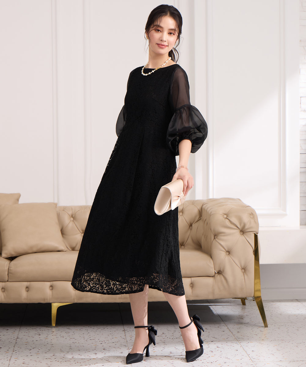 しっとり大人華やかなレースワンピースcy88652 ブラック – [公式