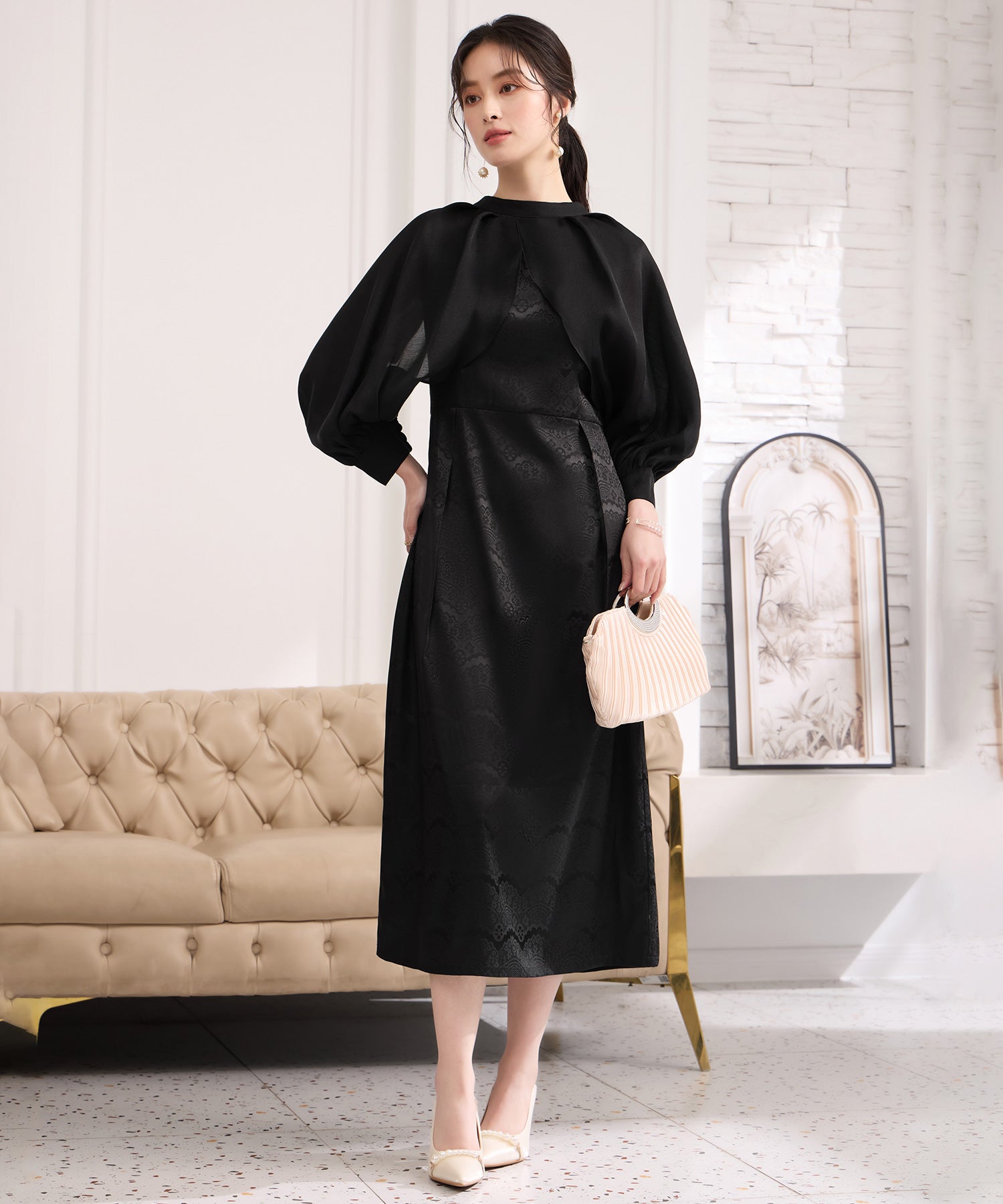 2wayサテンボレロ付きパーティードレスcy88655-102-8