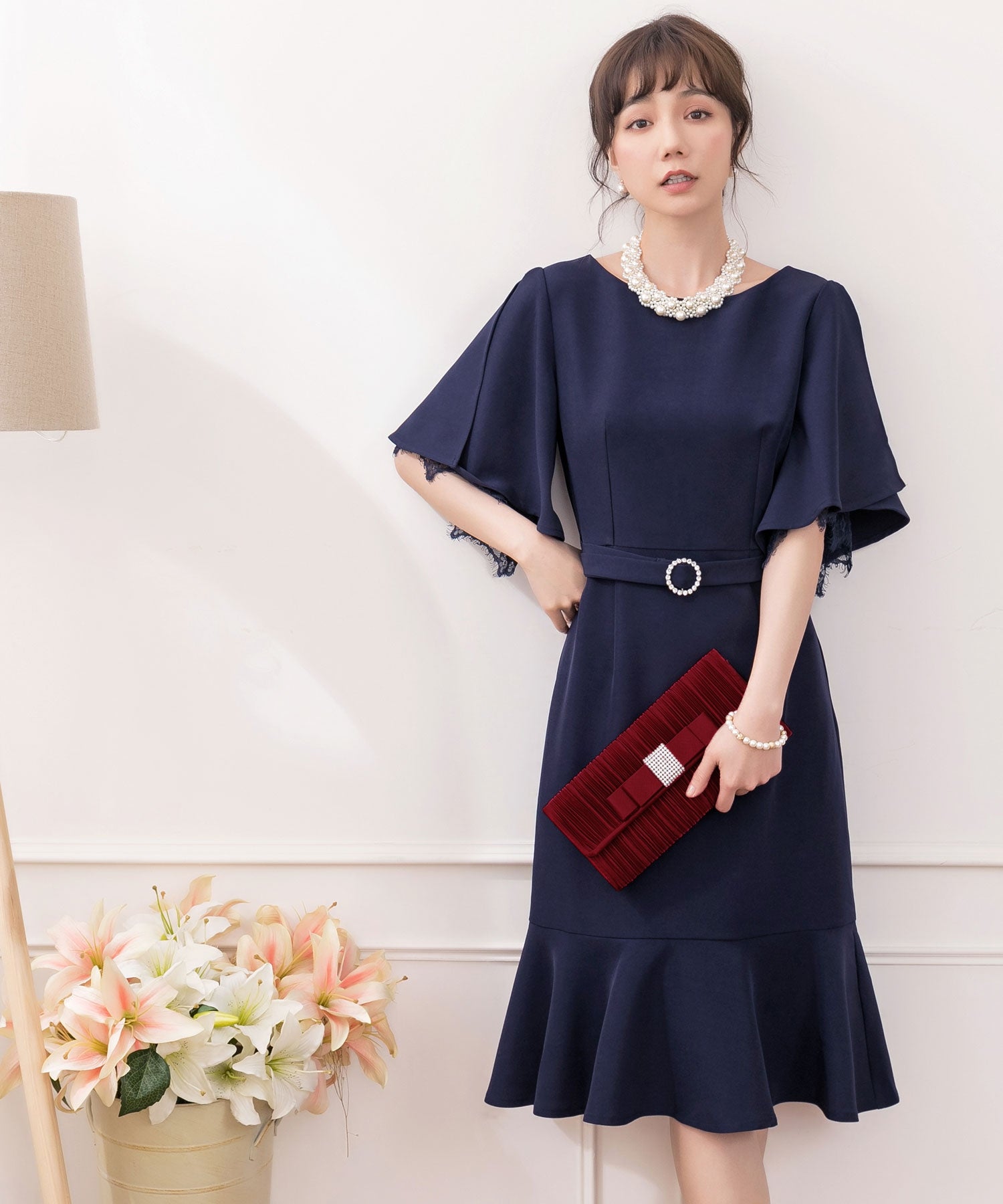 【結婚式・お呼ばれに使えるパーティーバッグ】リボンラインストーンパーティクラッチバッグcyb5506