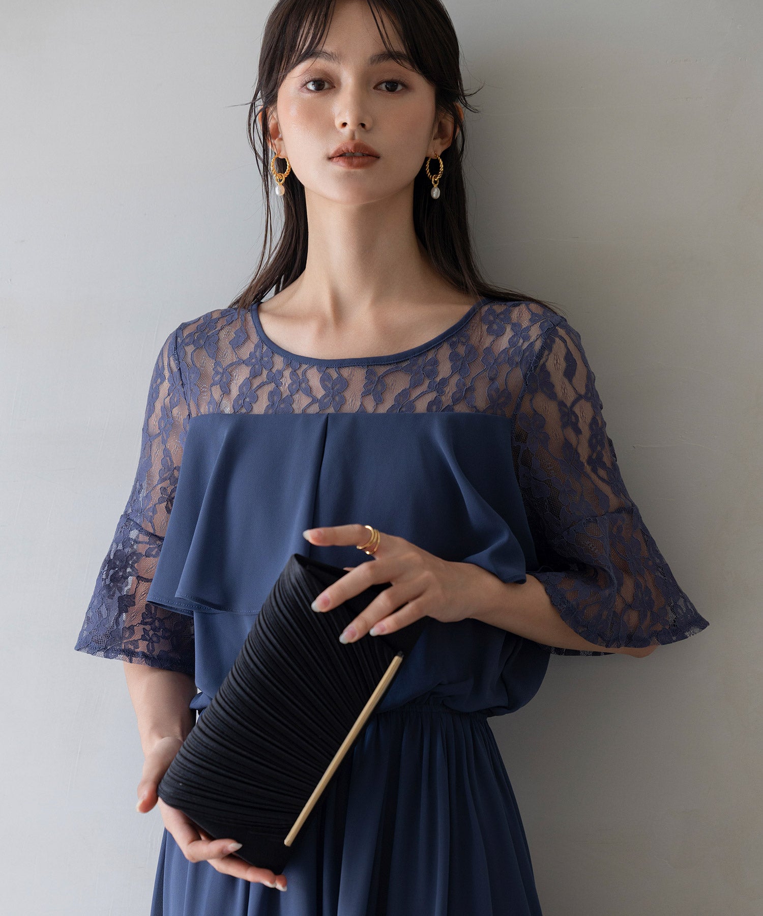 プリーツサテンパーティークラッチバッグcyb5587