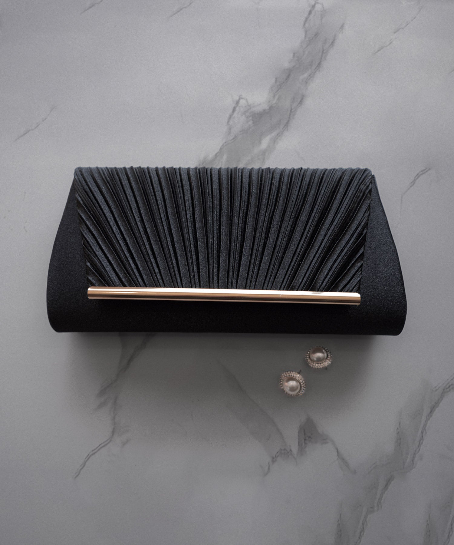 プリーツサテンパーティークラッチバッグcyb5587