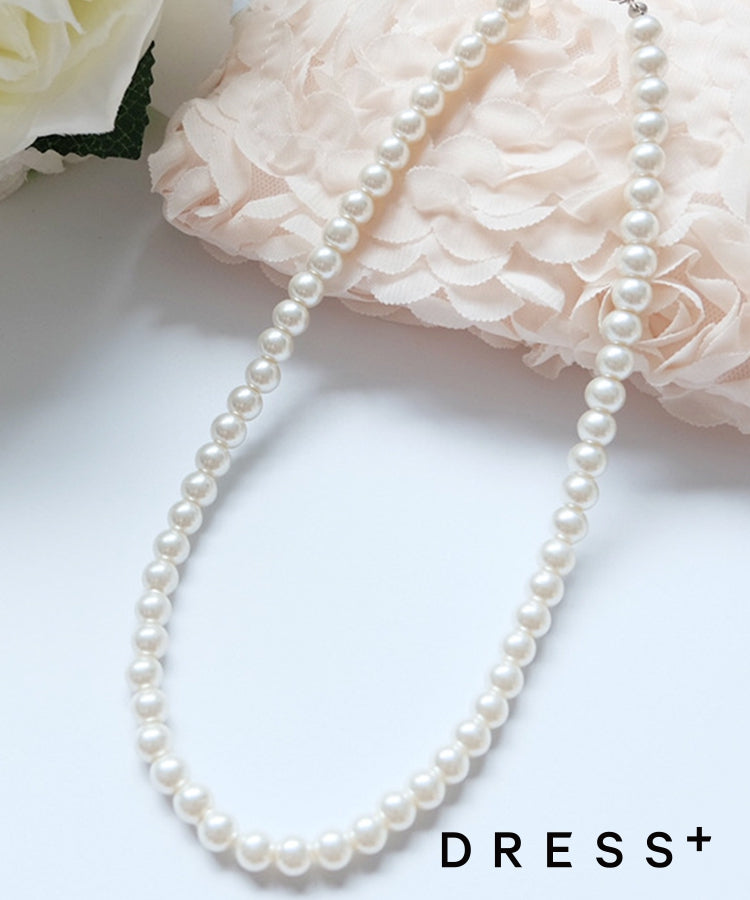 定番&シンプルデザインのフェイクパールネックレスcyl002