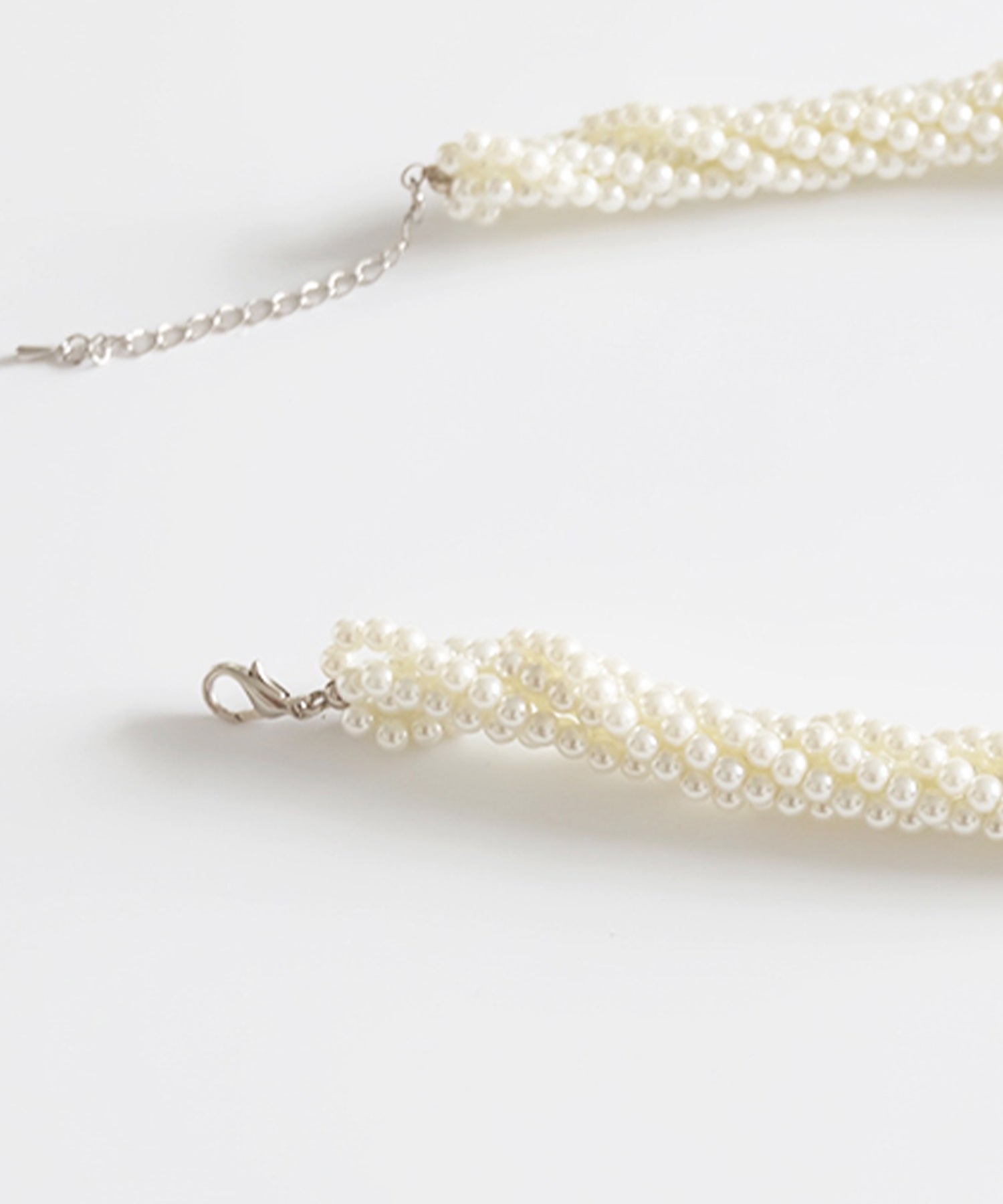 ねじりデザインスモール(小粒)パールショートネックレスcyl005