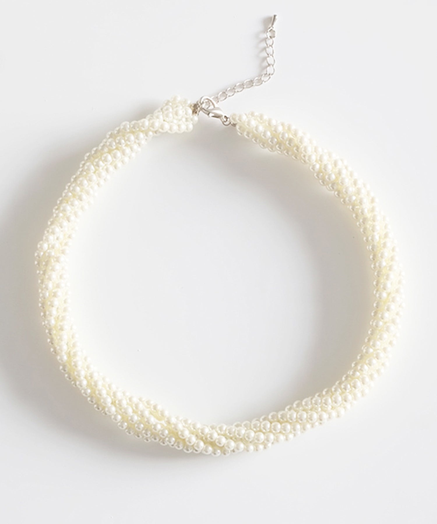 ねじりデザインスモール(小粒)パールショートネックレスcyl005