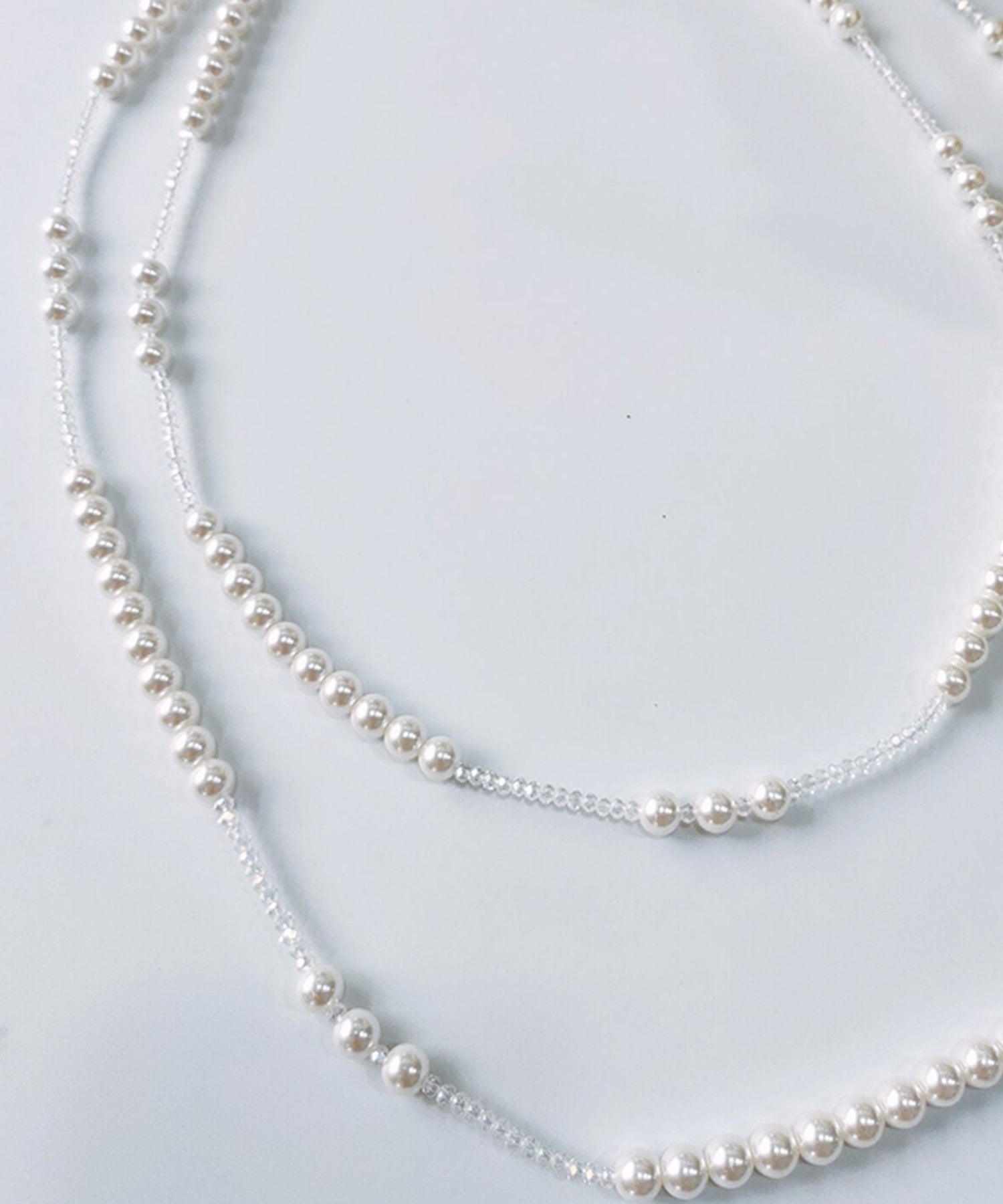 ビーズミックスロングフェイクパールネックレス【結婚式】【セレモニー】【パーティー】cyl030