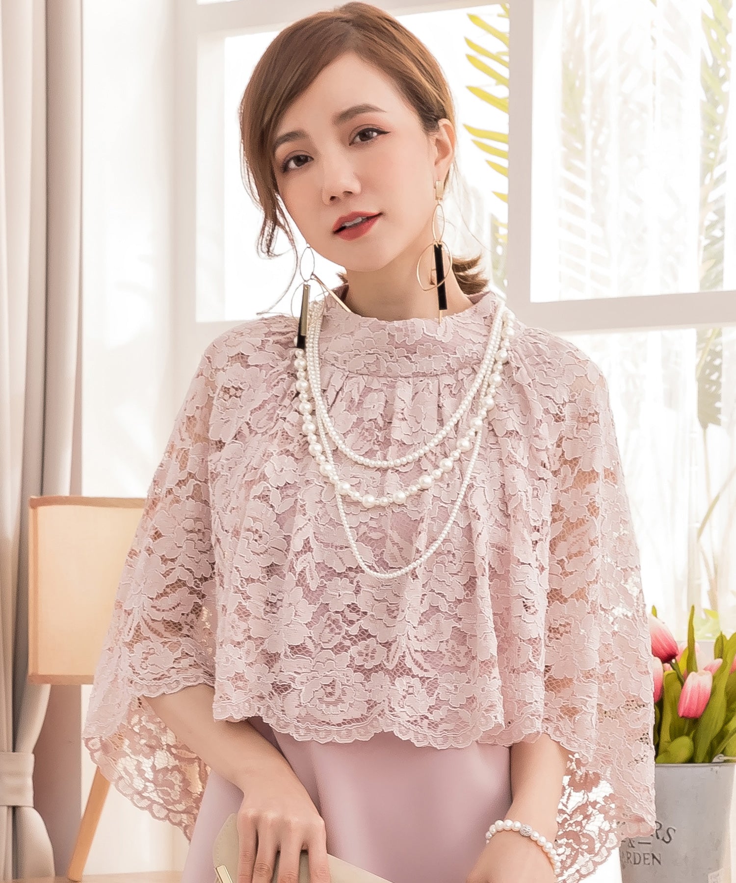 パールネックレス 3連ロングネックレス 結婚式cyl066 ホワイト