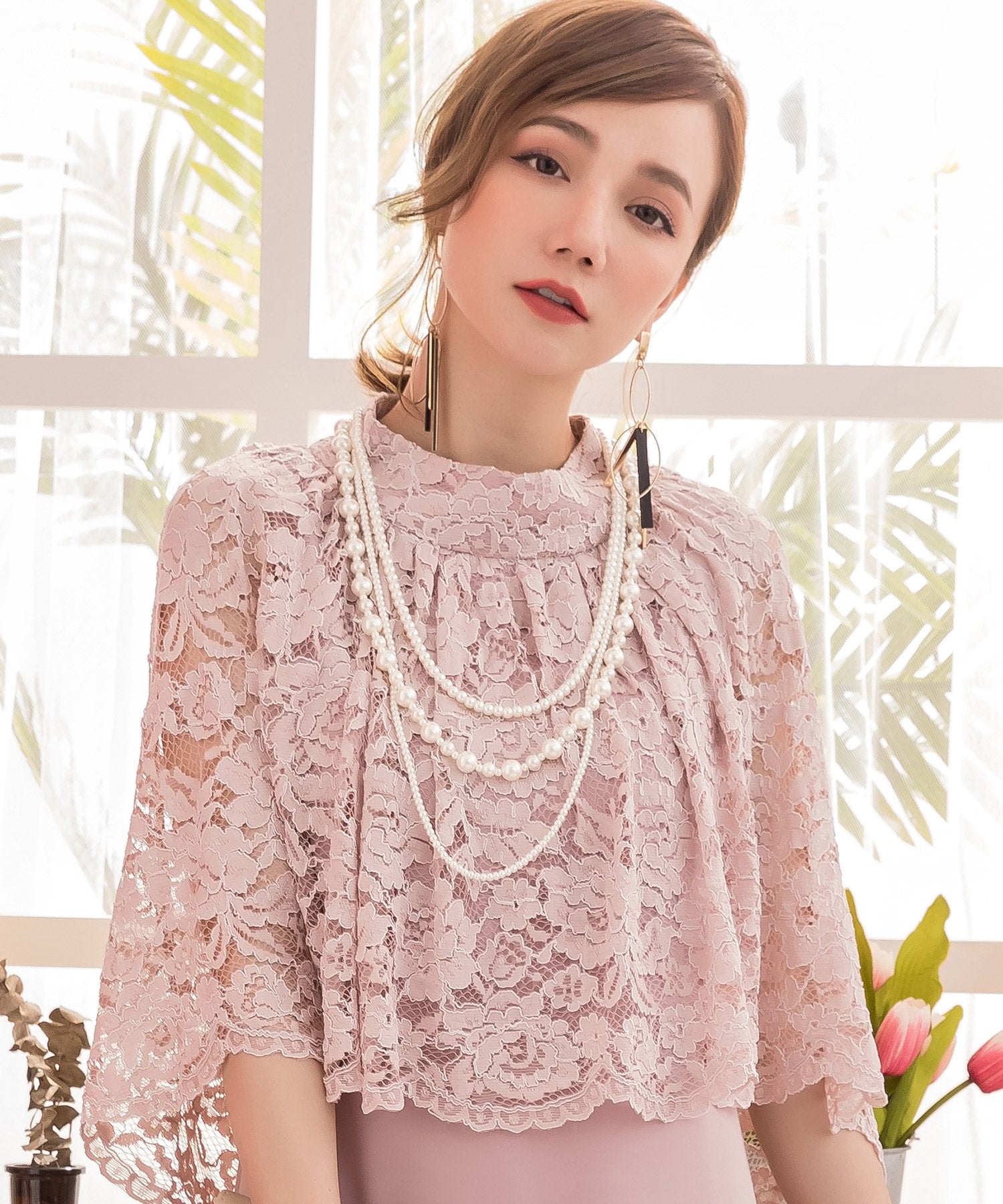 パールネックレス 3連ロングネックレス 結婚式cyl066 ホワイト