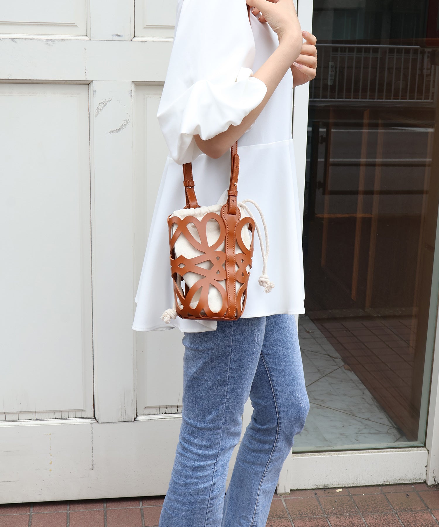 高見えPUレザーミニ巾着バッグdsb0013-101-17