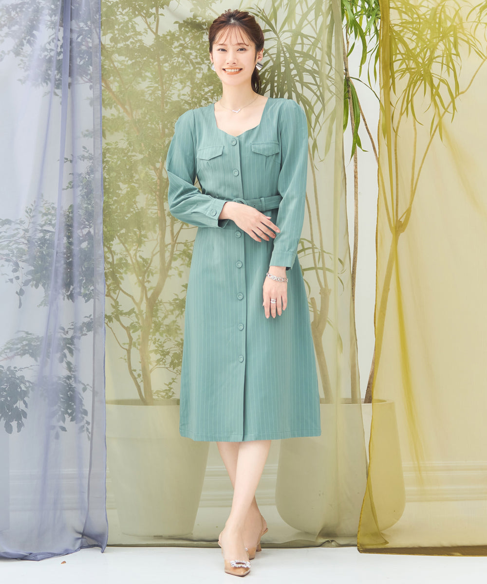 Dior ミントグリーン 七分袖 ワンピース L Lace ファッション Dior ミントグリーン 七分袖 ワンピース L