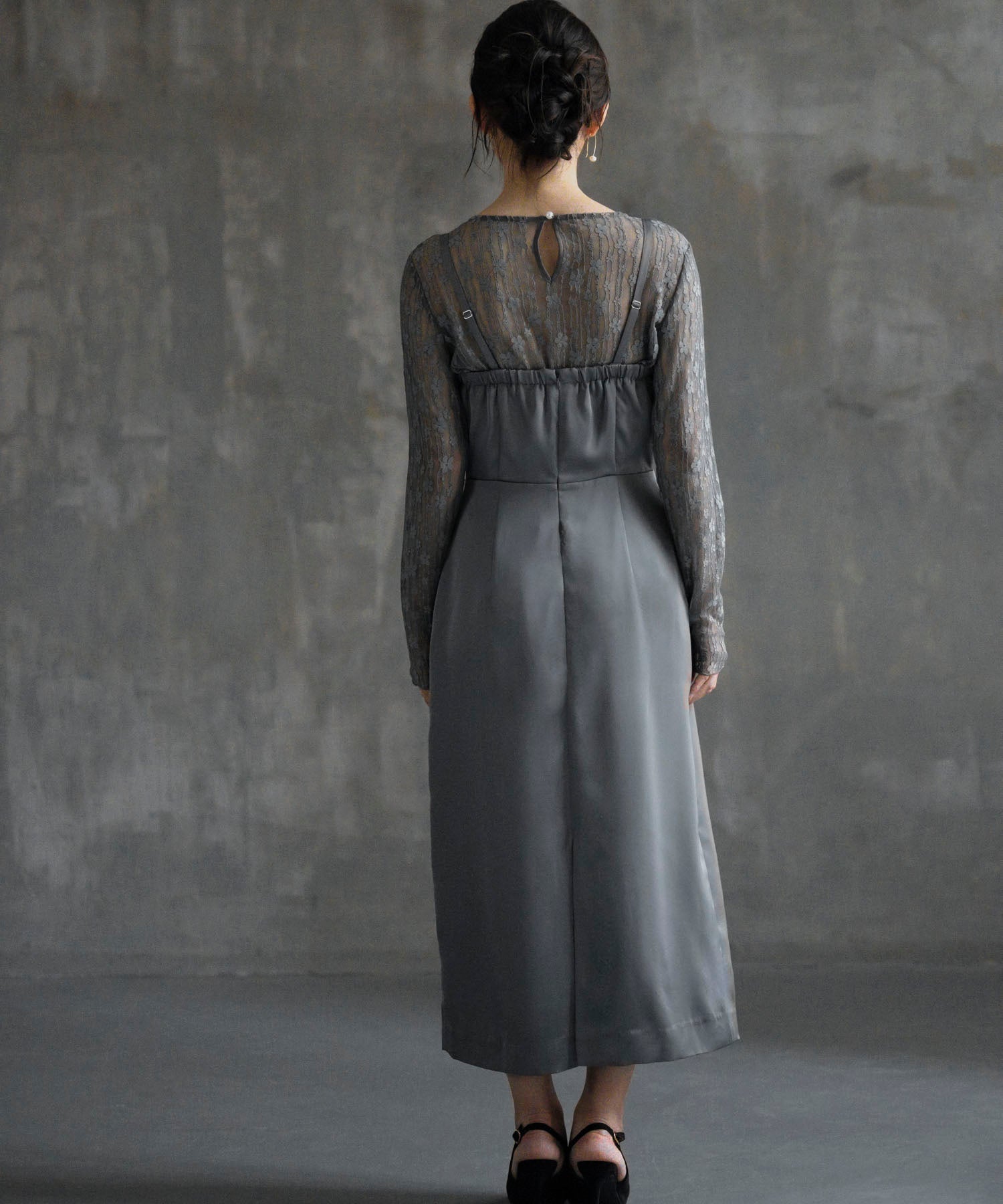 ドレス ワンピース トップス セット 結婚式dsh0129 チャコールグレー