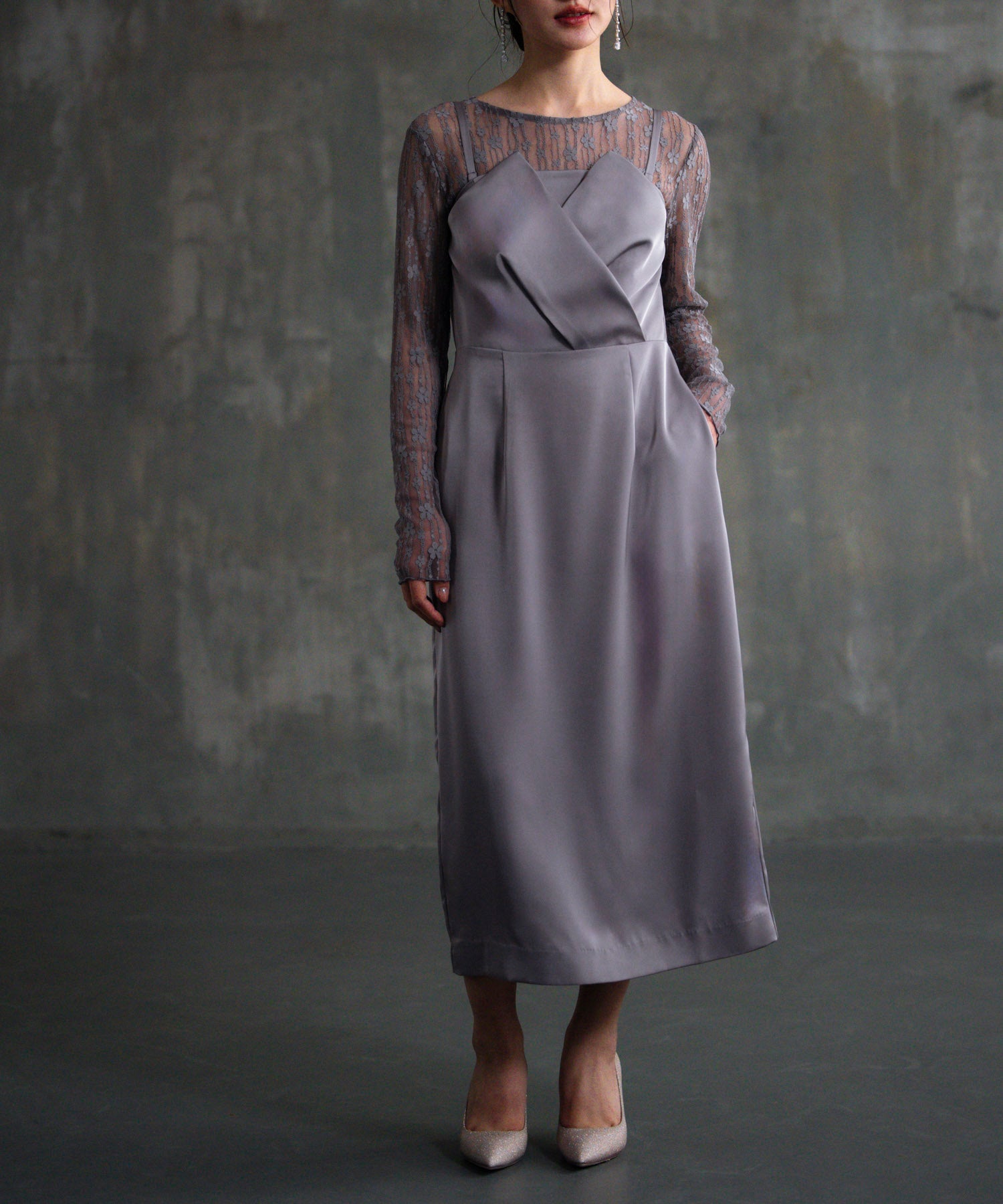 ドレス ワンピース トップス セット 結婚式dsh0129 アッシュ